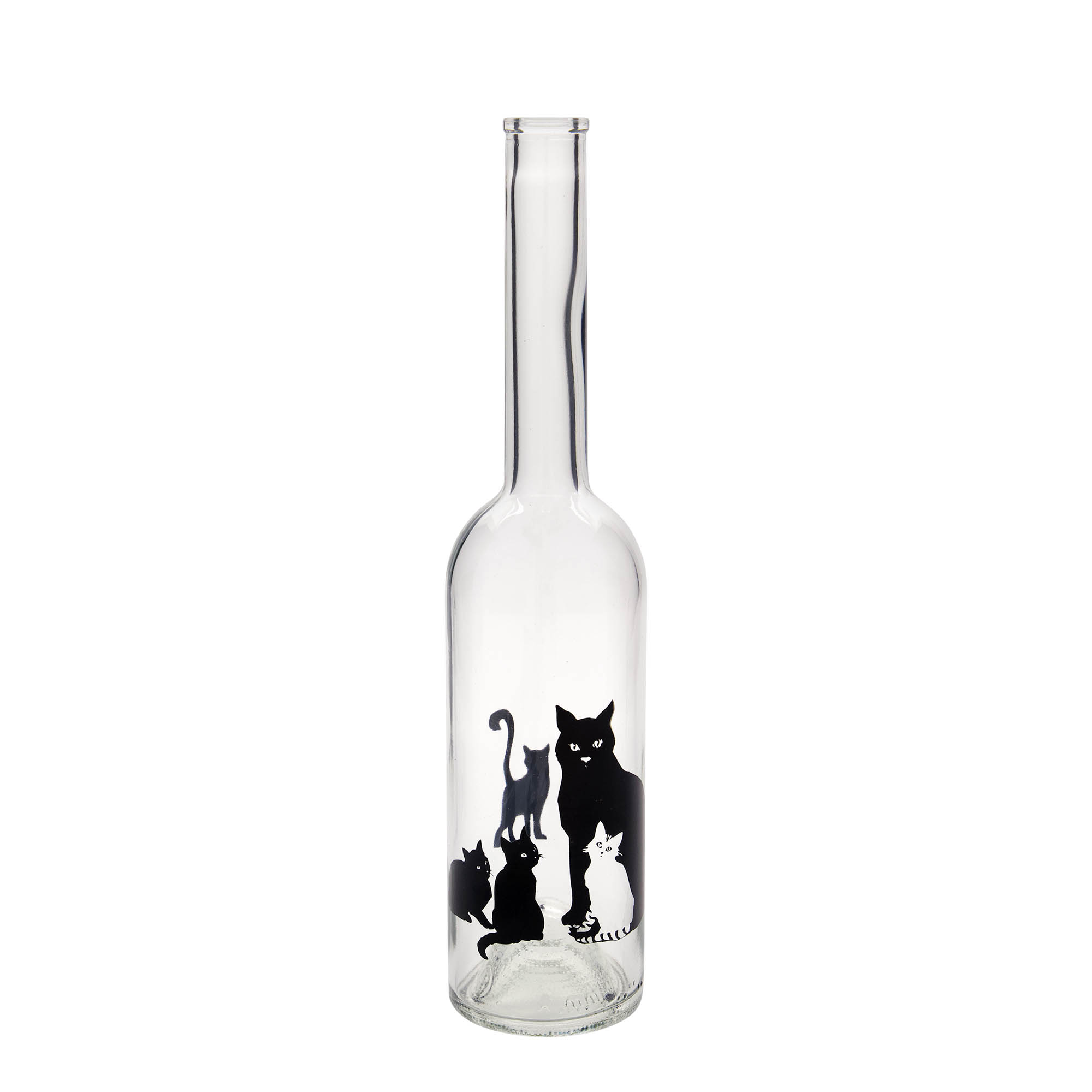 500 ml stiklinis butelis „Opera“, motyvas: katės, kamštis: kamštis 500 ml stiklinis butelis „Opera“, motyvas: katės, kamštis: kamštis