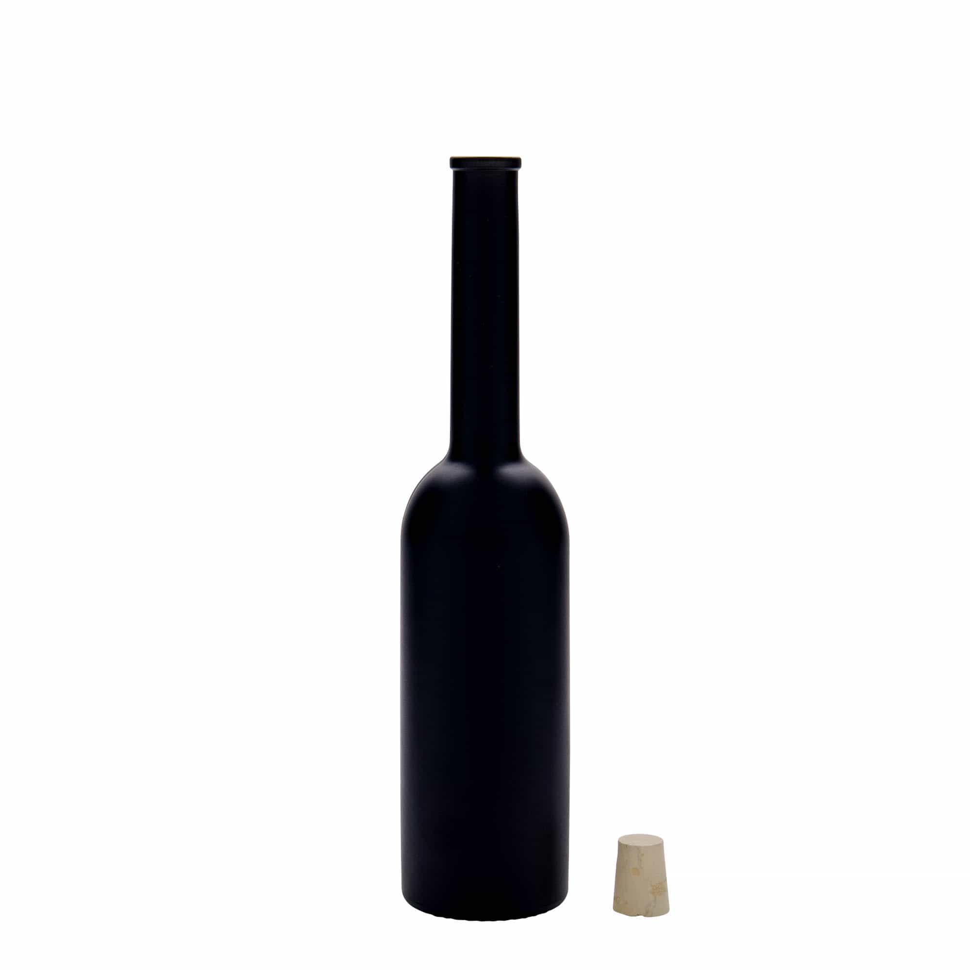 200 ml stiklinis butelis „Opera“, juodas, anga: kamštis