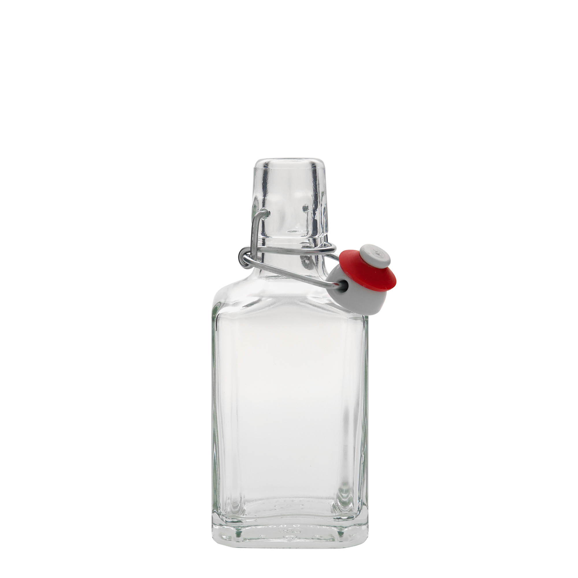 250 ml stiklinis butelis „Rialto“, kvadratinis, anga: užsegamas užraktas