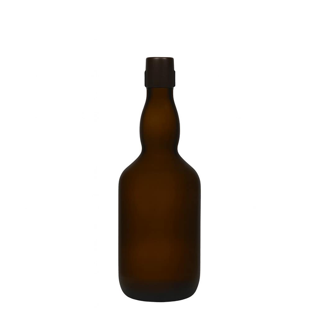 500 ml alaus butelis su kakleliu, stiklas, senam žalia spalva, atidarymas: užsegamas užraktas