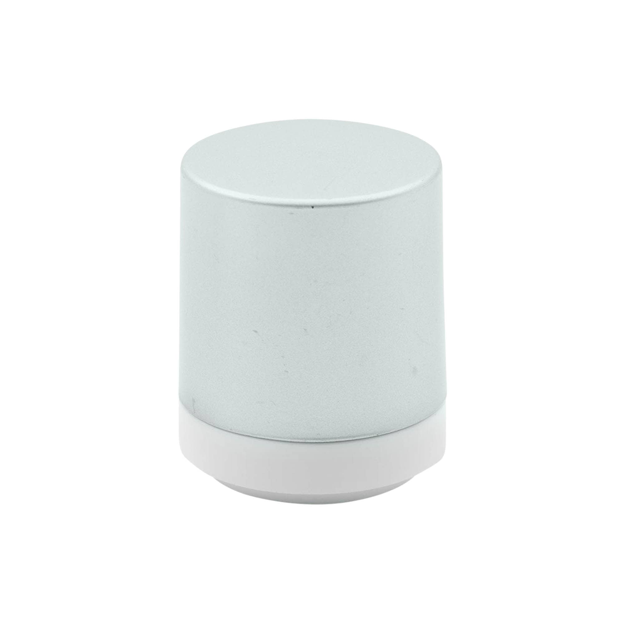 Airless dozatoriaus pompos galvutė „Mezzo“, D tipo, PP plastikas, balta su matinio sidabro metalizuota dangteliu