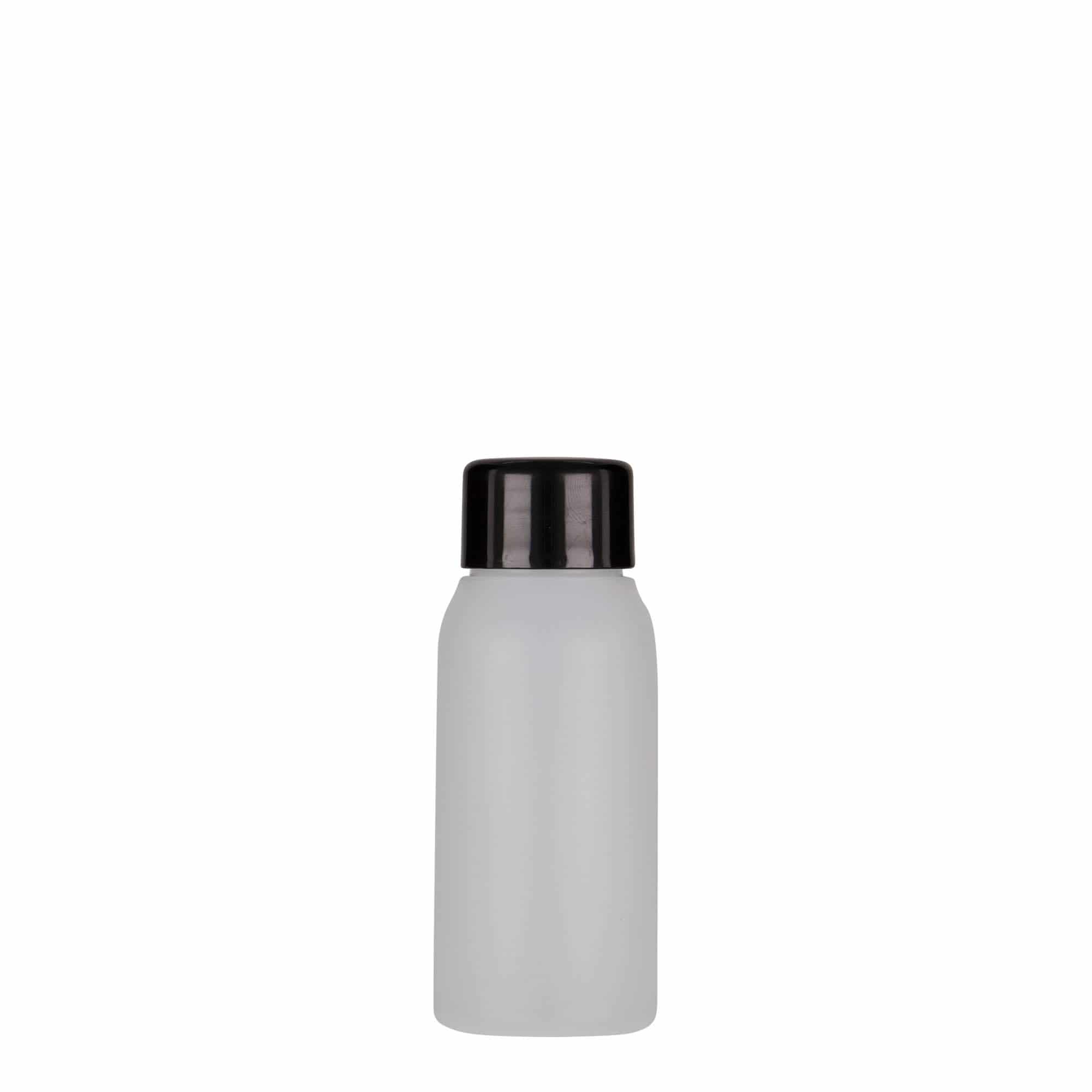 50 ml plastikinis buteliukas „Tuffy“, HDPE, natūralios spalvos, anga: 24/410