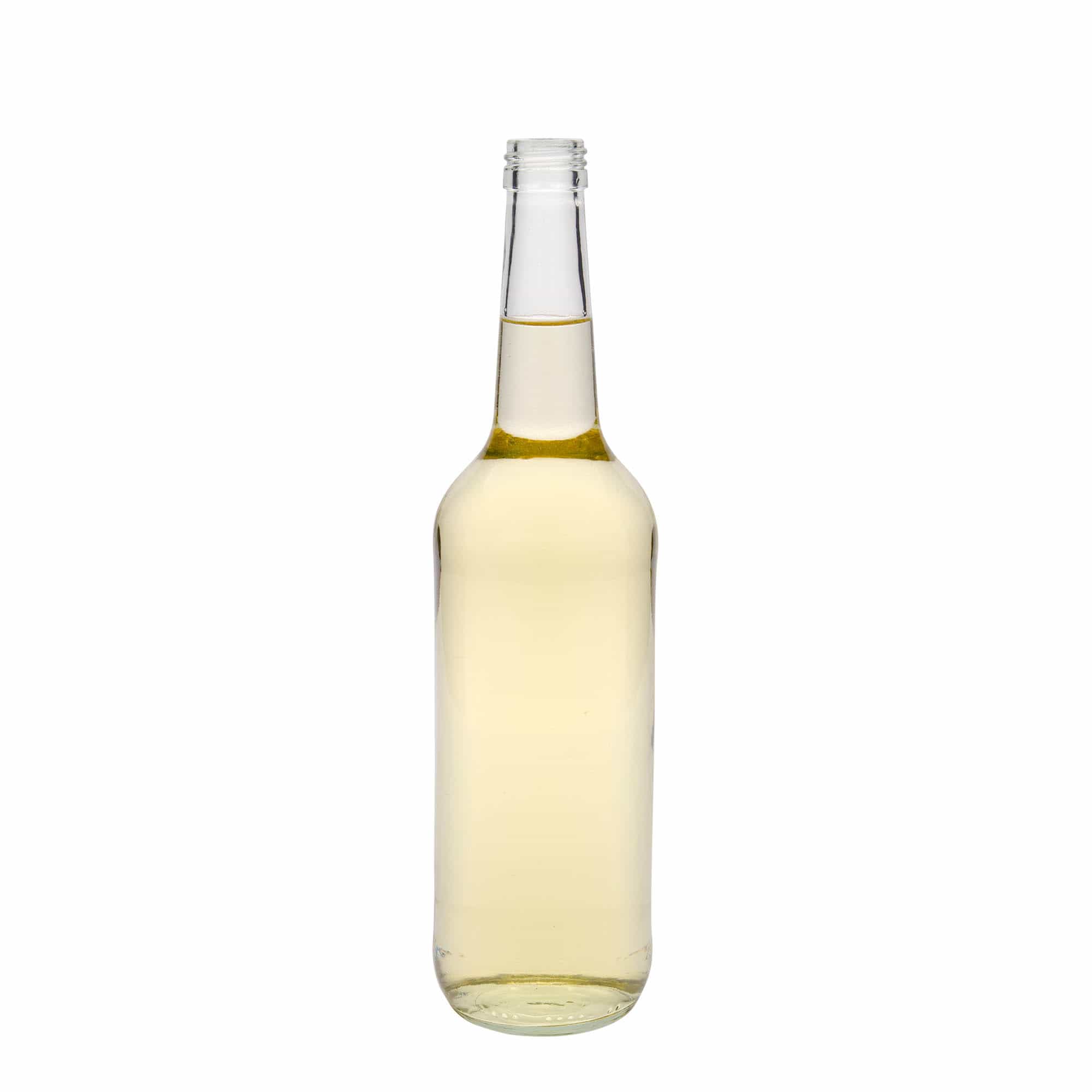 700 ml stiklinis butelis su tiesiu kakleliu, anga: PP 28