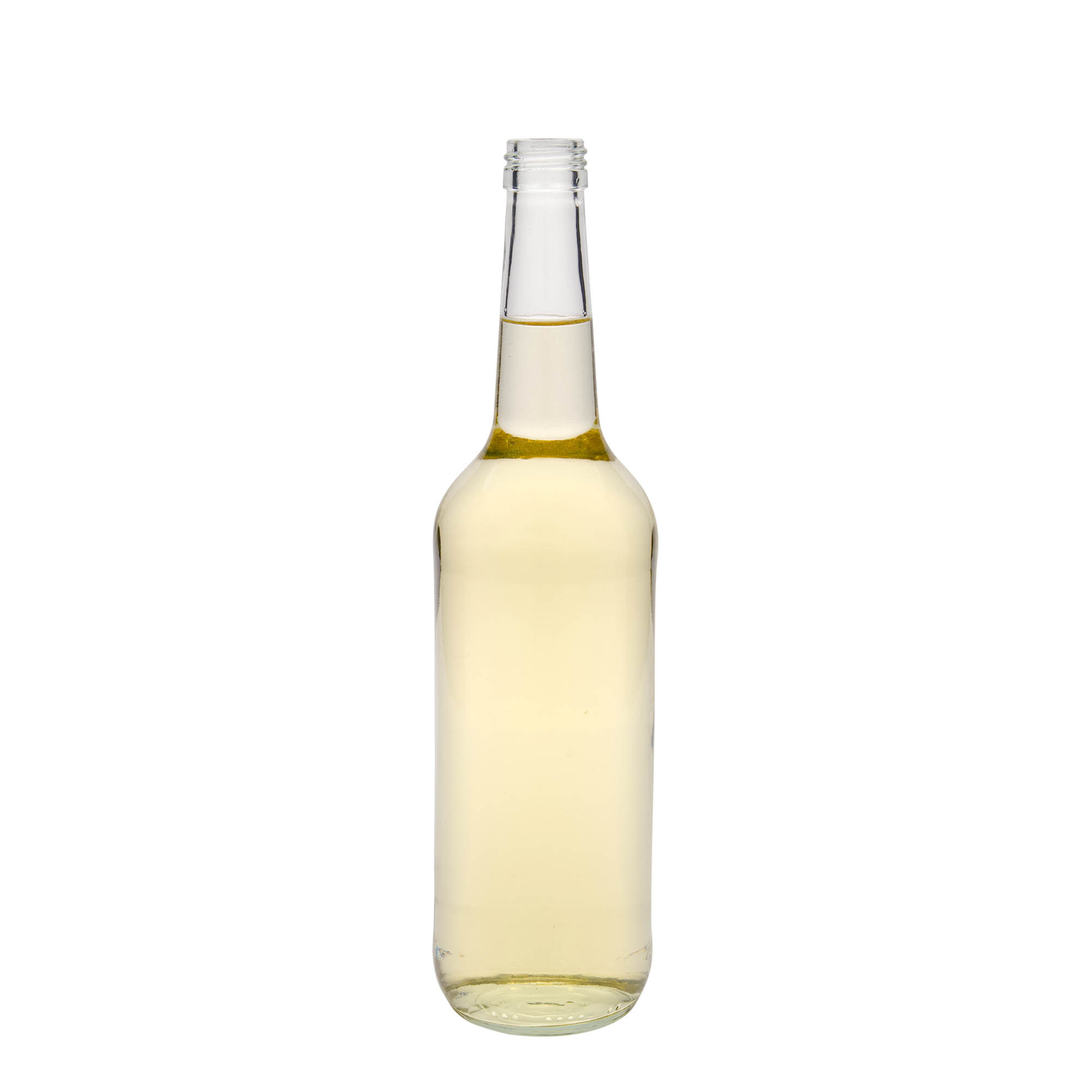 700 ml stiklinis butelis su tiesiu kakleliu, anga: PP 28