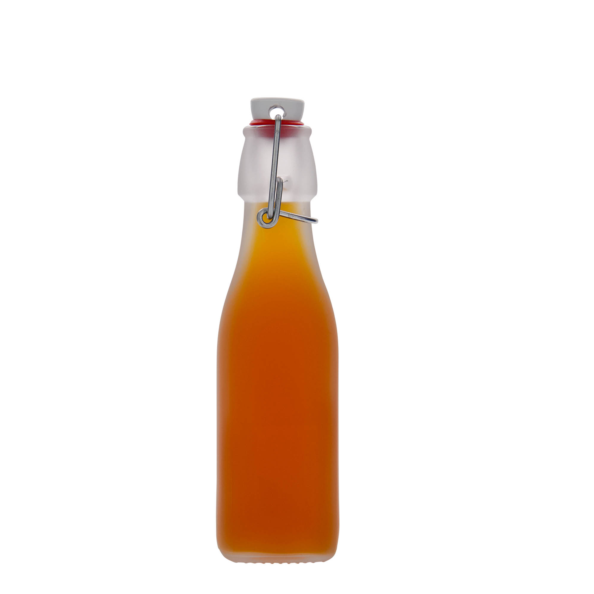 250 ml stiklinis butelis „Swing“, kvadratinis, baltas, kamštis: spaustukas 250 ml stiklinis butelis „Swing“, kvadratinis, baltas, kamštis: spaustukas