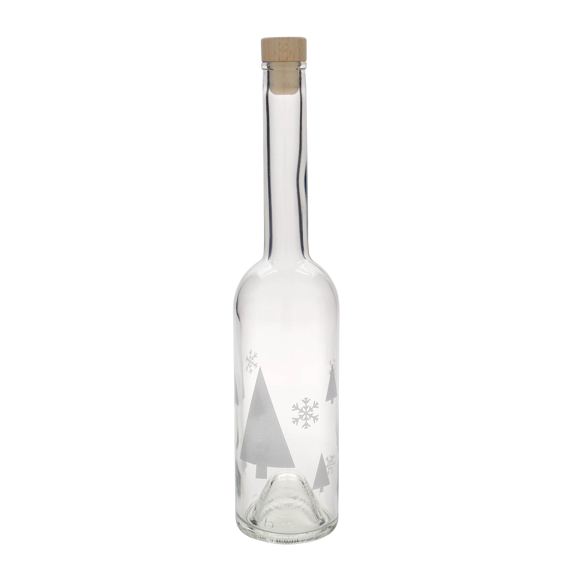 500 ml stiklinis butelis „Opera“, motyvas: snaigės, anga: kamštis 500 ml stiklinis butelis „Opera“, motyvas: snaigės, anga: kamštis