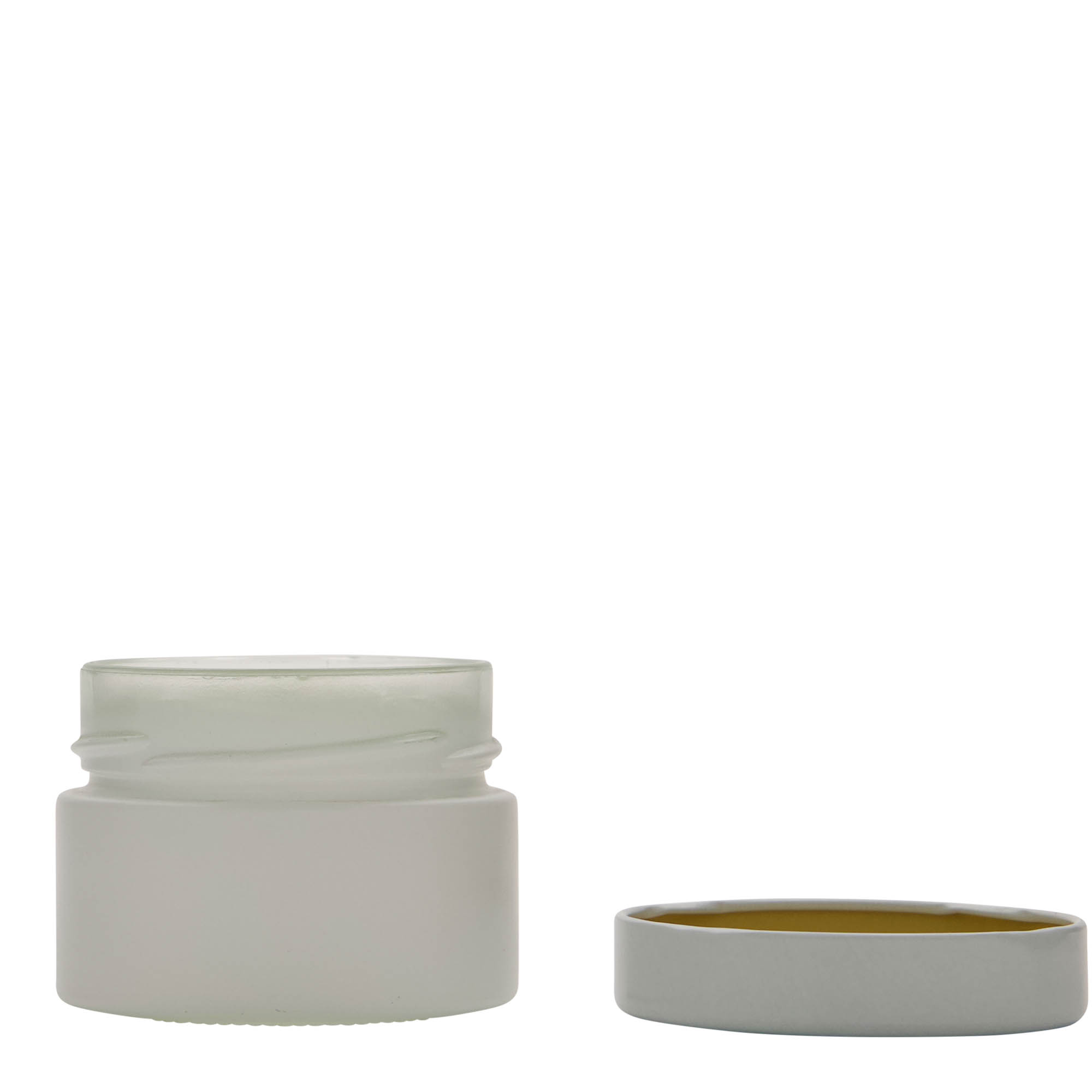 130 ml apvalus stiklas „Aurora“, baltas, anga: Deep-Twist-Off (DTO 66)