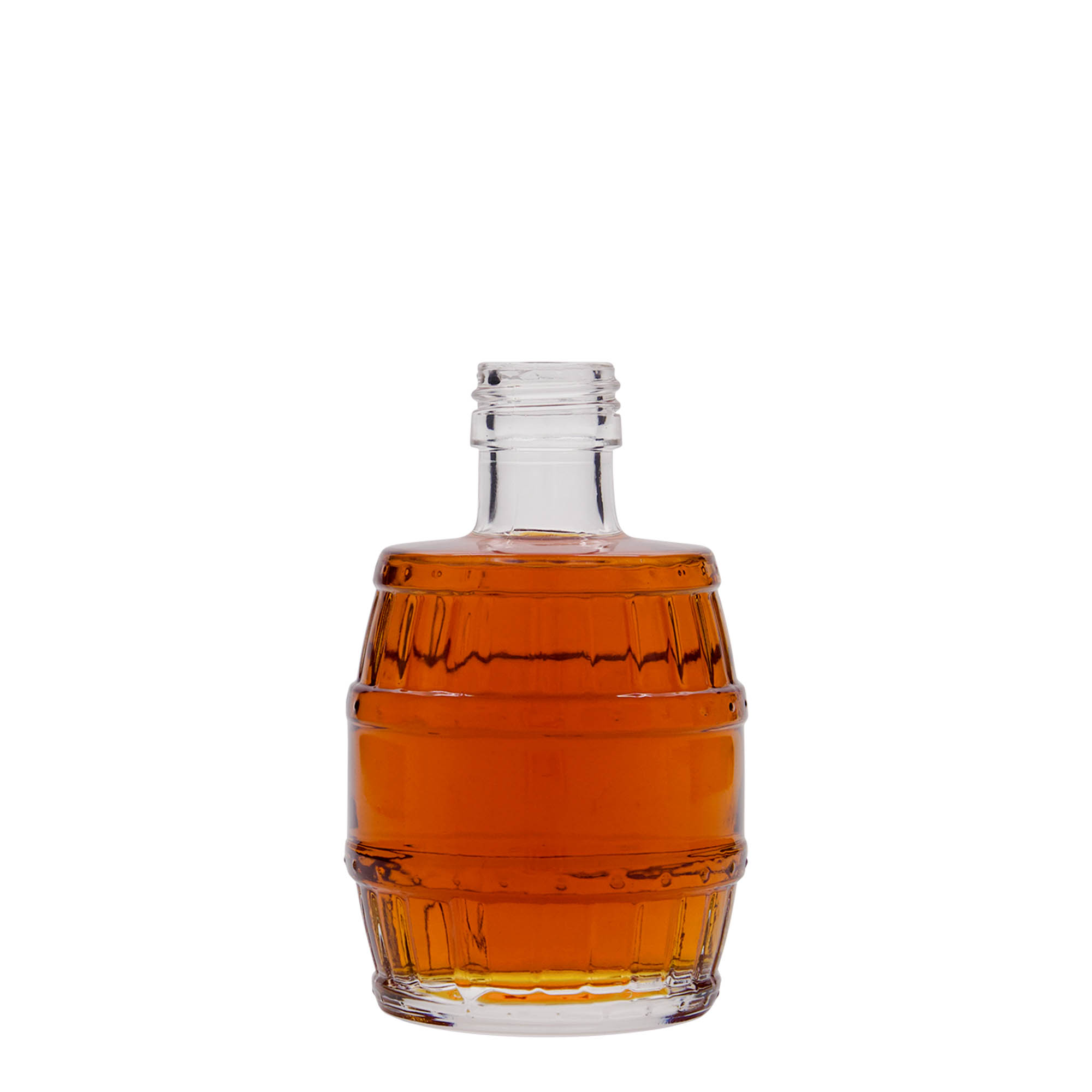 200 ml stiklinis butelis „Barrel“, burnos dydis: PP 28