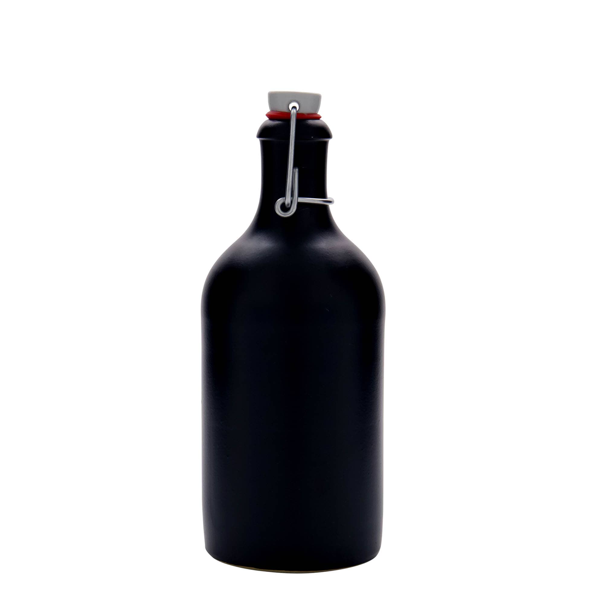 500 ml molinis ąsotis, keraminis, juodas, burna: užsegamas lankeliu