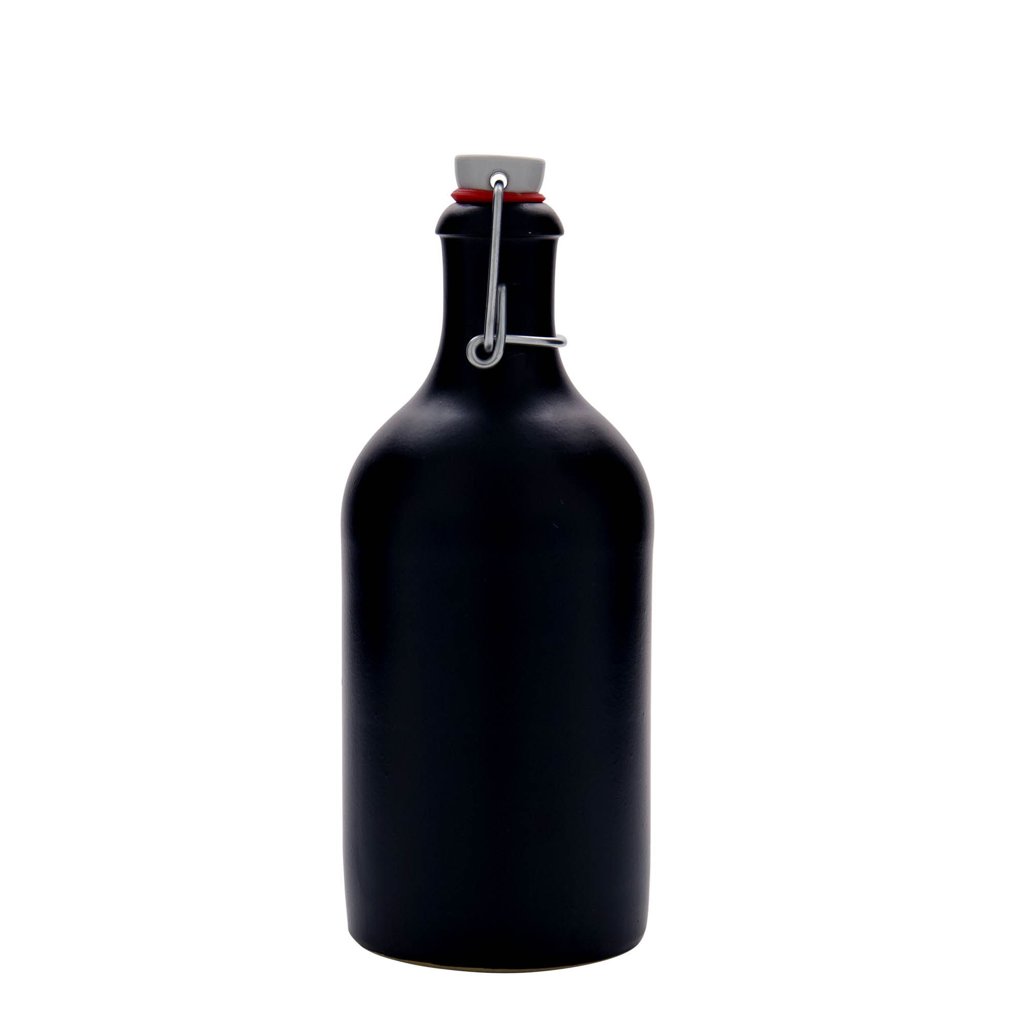 500 ml molinis ąsotis, keraminis, juodas, burna: užsegamas lankeliu