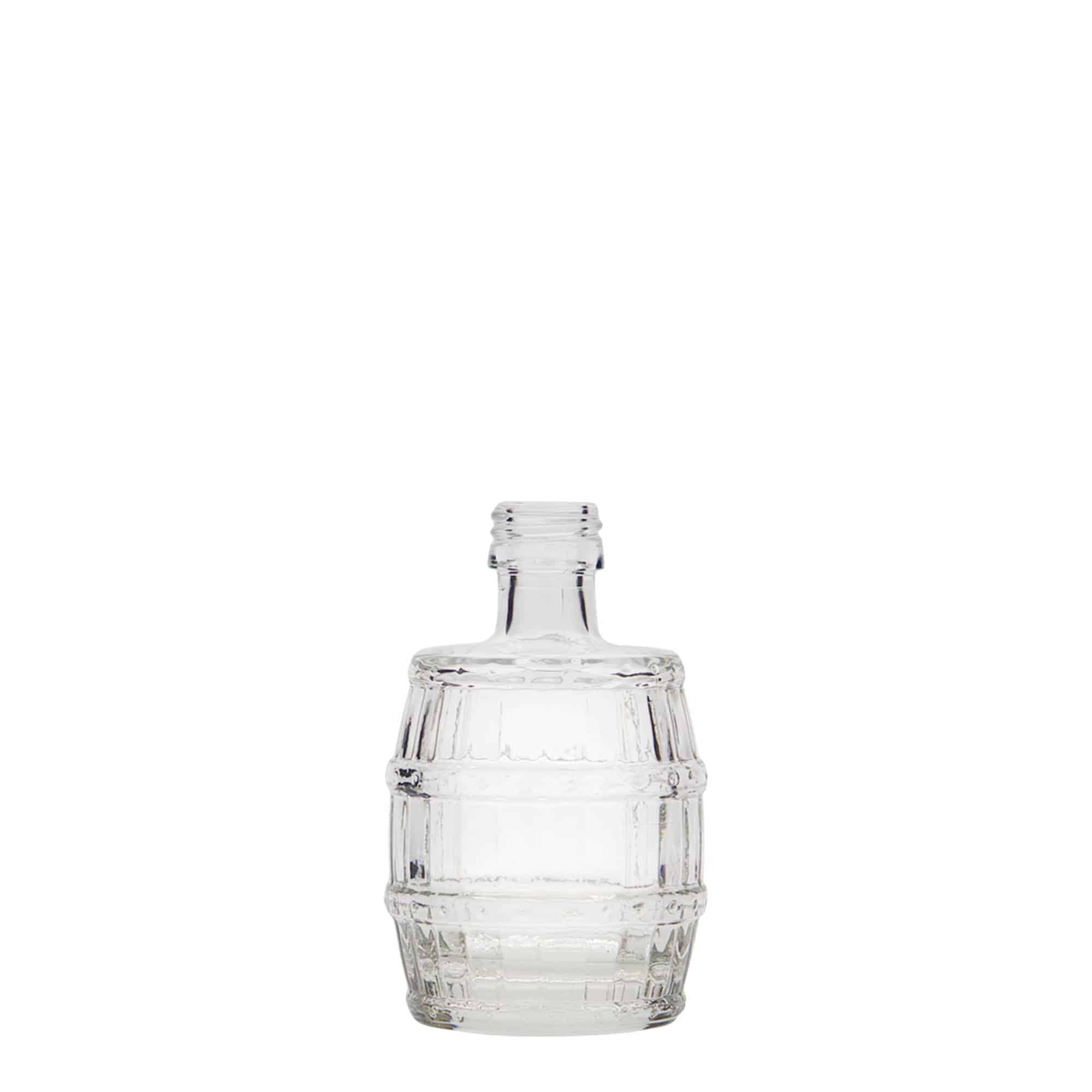 50 ml stiklinis buteliukas „Statinė“, burna: PP 18