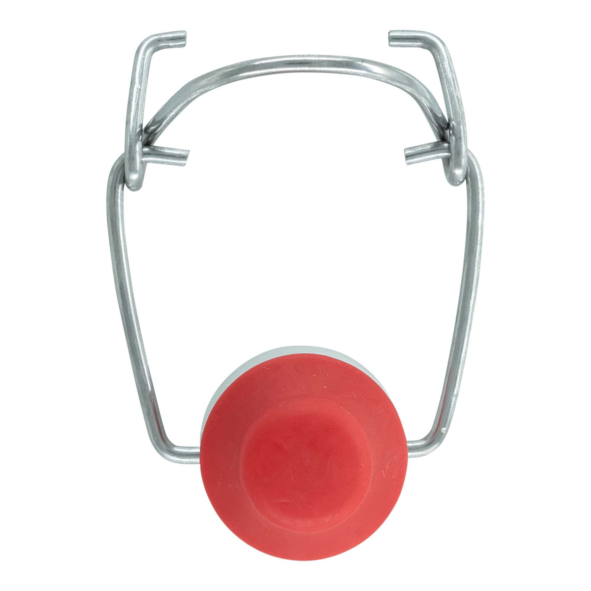 Spaustuko užsegimas, nestandartinis dydis, plastikas, raudona-balta