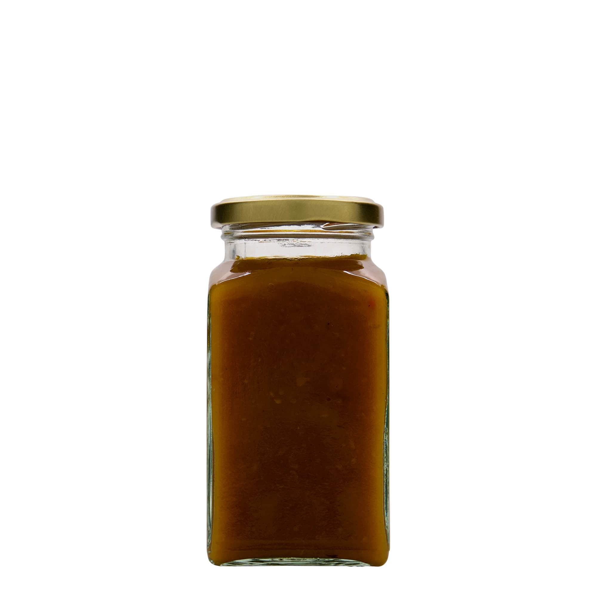 312 ml keturkampis stiklas, anga: sukamas dangtelis (TO 58)