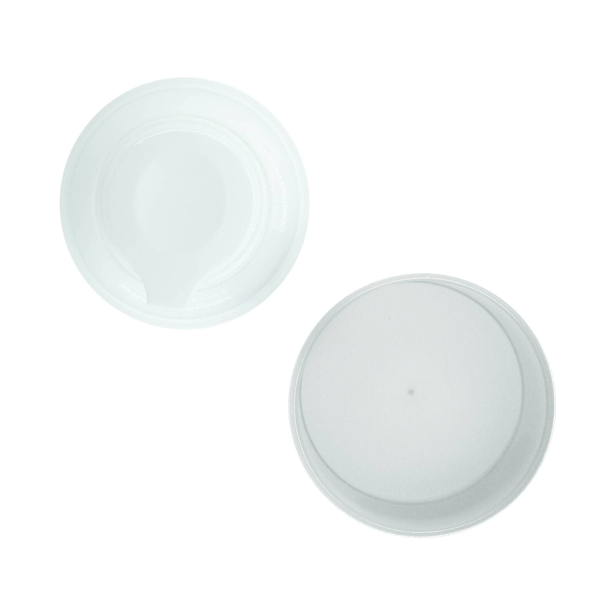 Airless dozatoriaus pompos galvutė „Mezzo“, D tipo, PP plastikas, balta su matinio sidabro metalizuota dangteliu