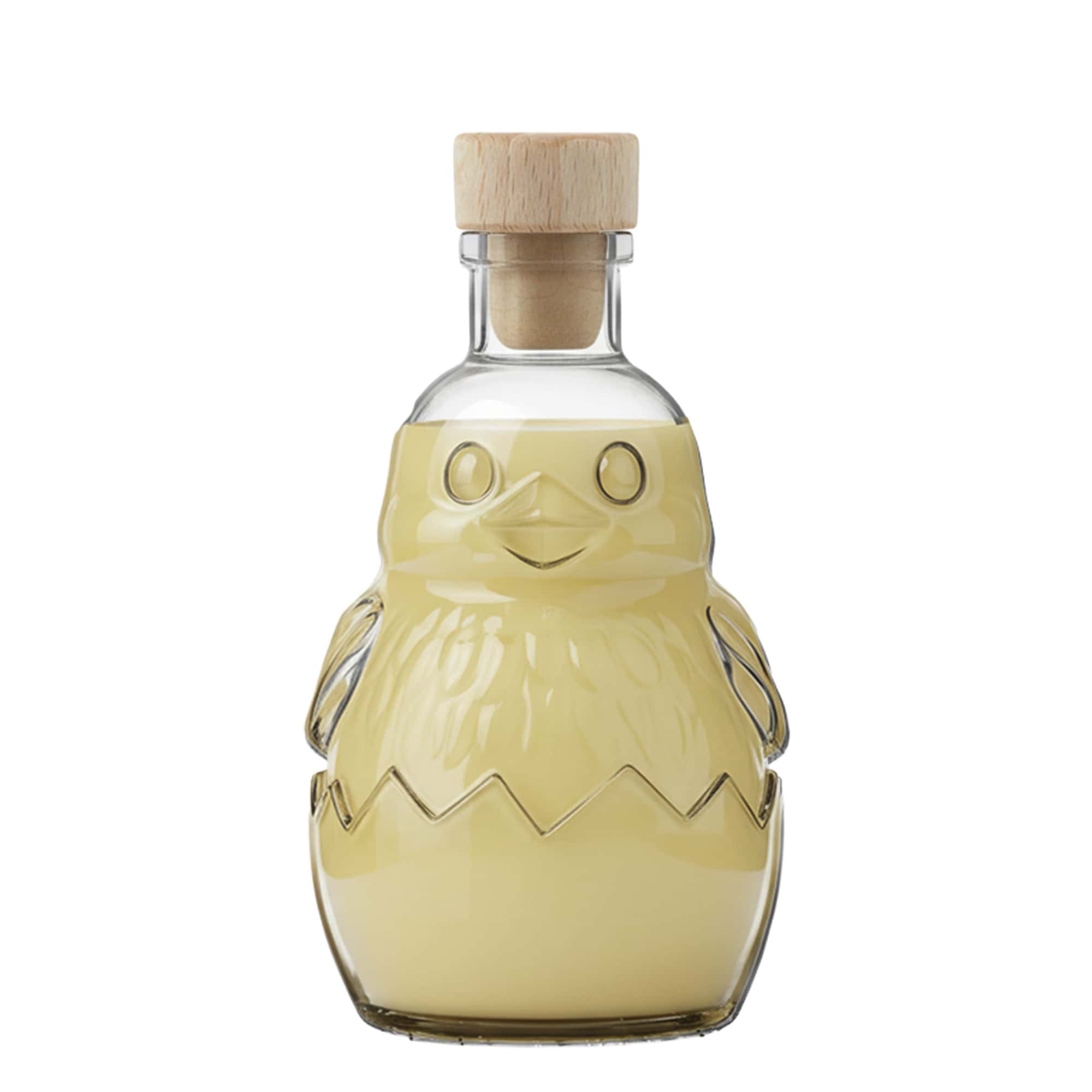 200 ml stiklinis butelis „Küken“, anga: kamštis