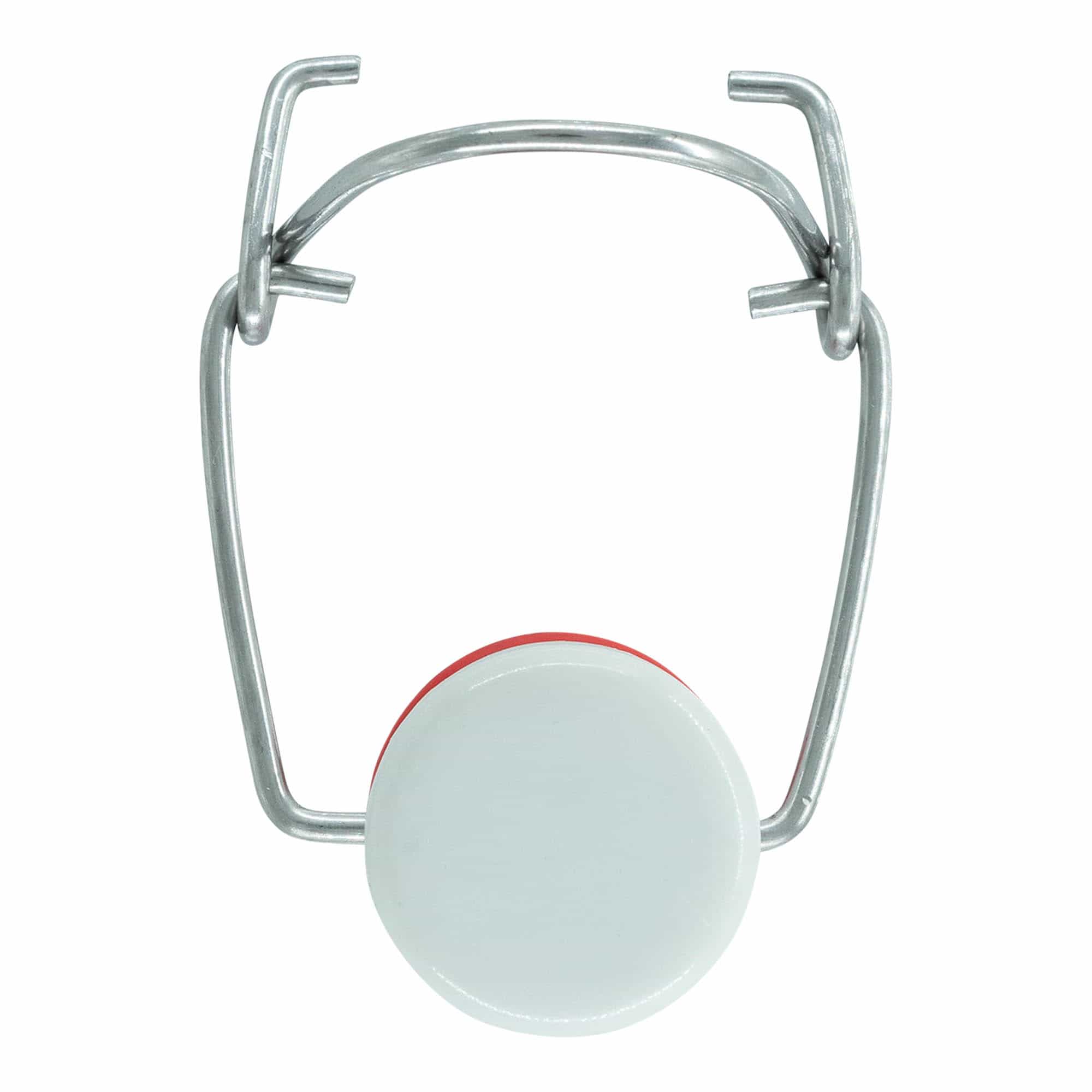 Spaustuko užsegimas, nestandartinis dydis, plastikas, raudona-balta Spaustuko užsegimas, nestandartinis dydis, plastikas, raudona-balta