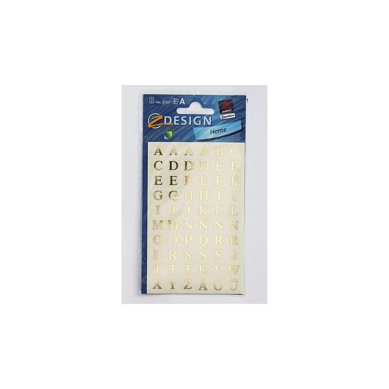 Zweckform lipdukai „Abėcėlė“, stačiakampiai, plastikiniai, auksiniai