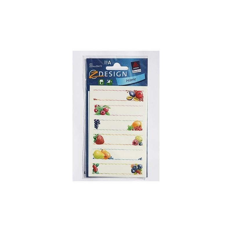 Zweckform etiketės „Obst“, stačiakampės, popierinės, daugiakolorinės