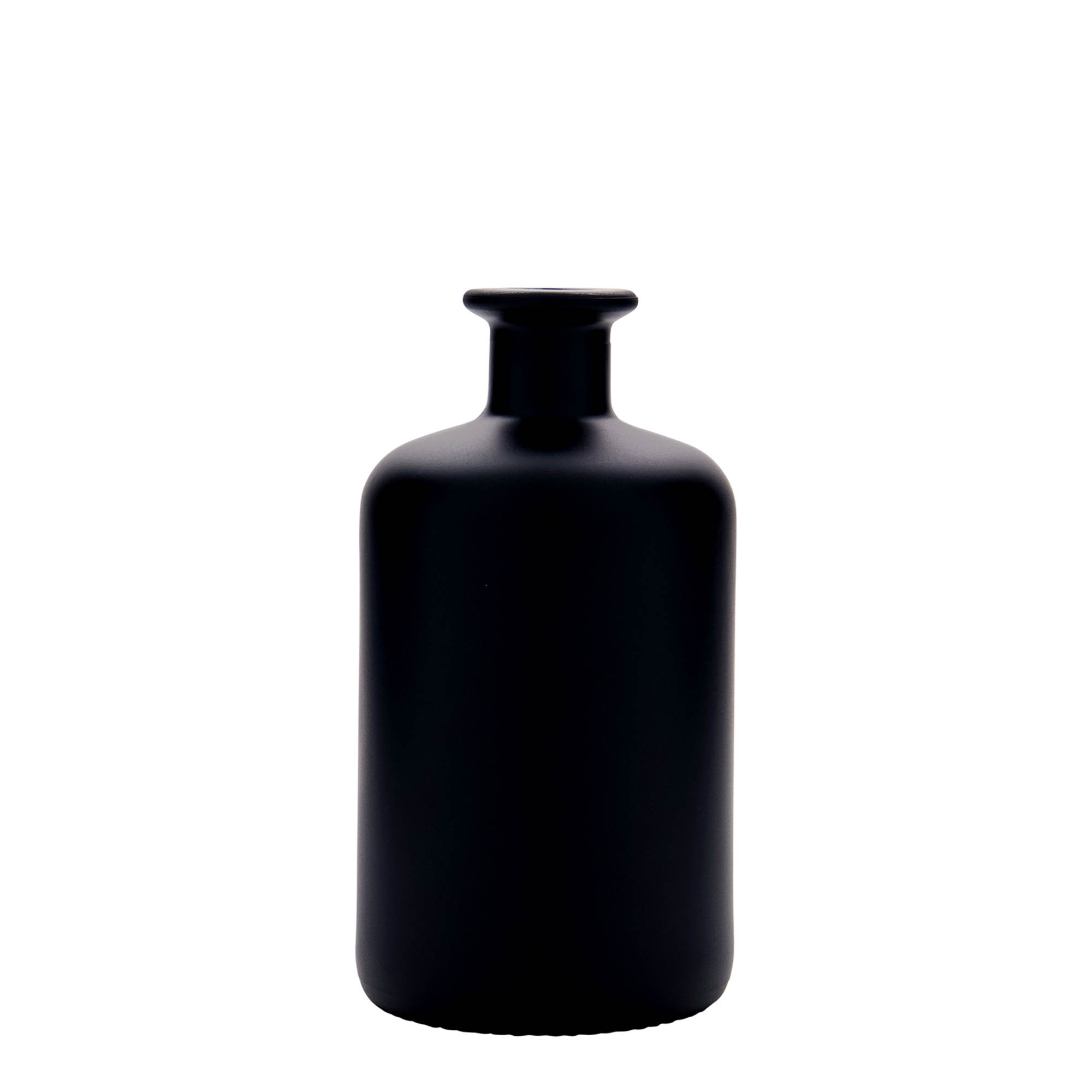 500 ml stiklinis butelis vaistininkui, juodas, kamštis