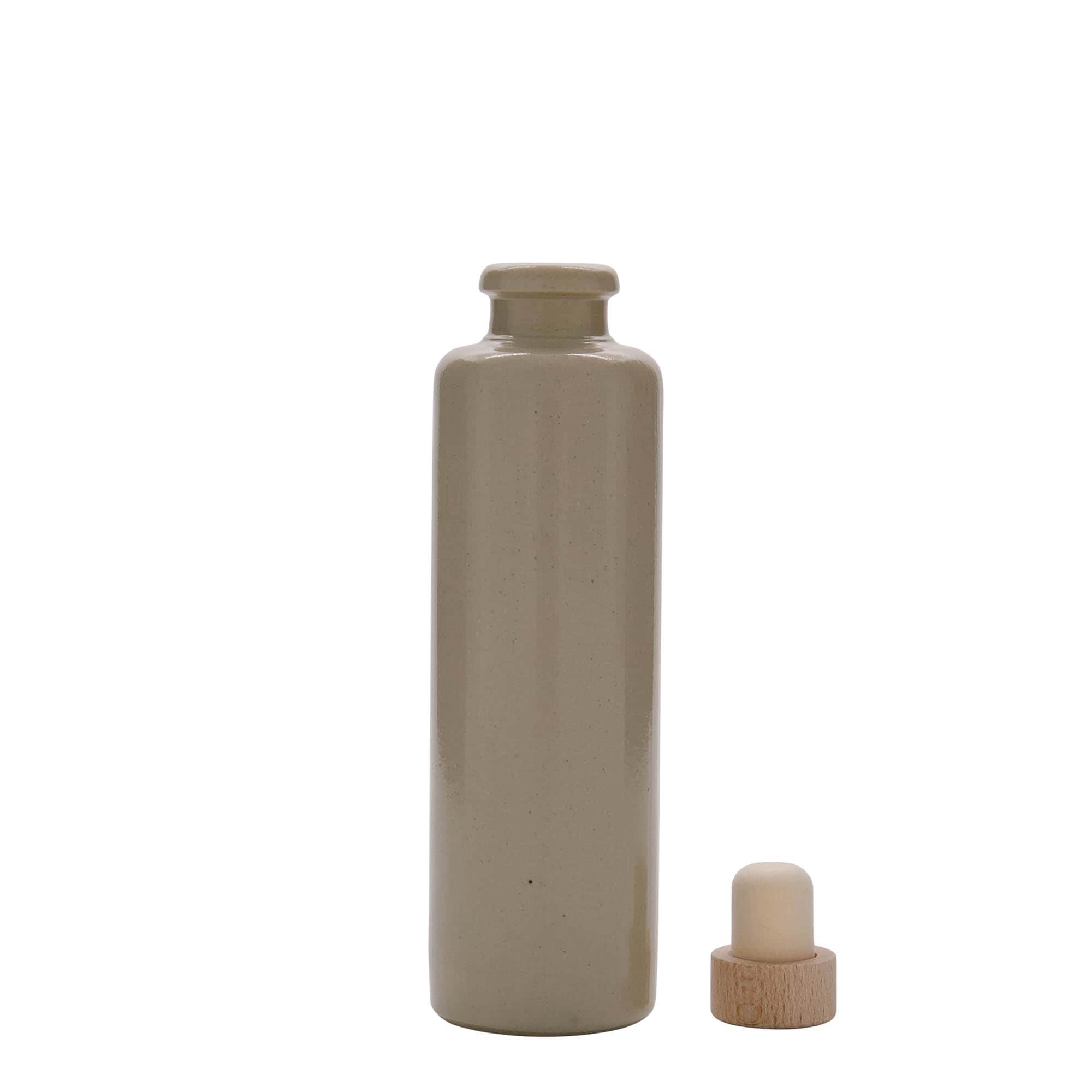 200 ml molinis ąsotis, akmens masės, smėlio spalvos, burna: kamštis