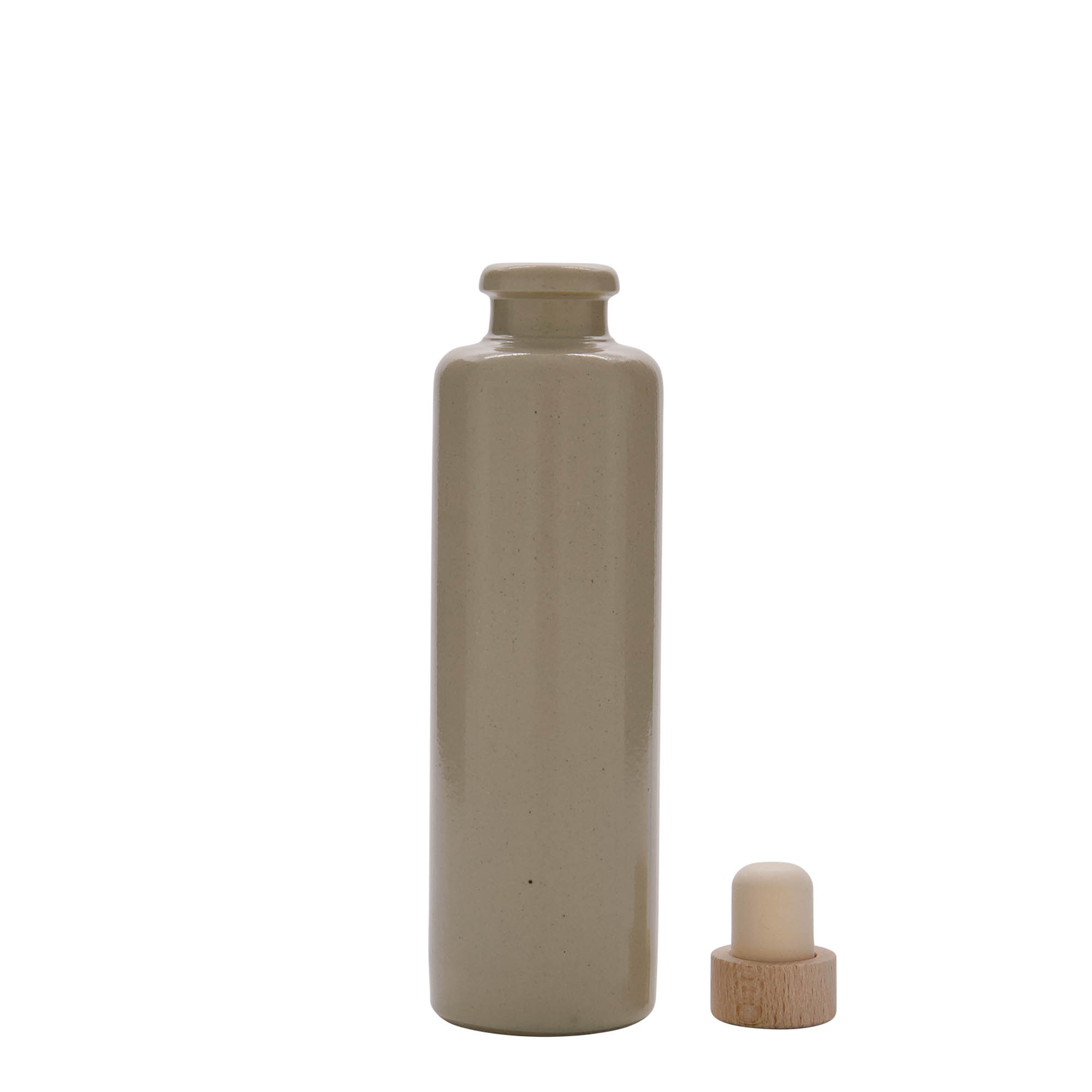 200 ml molinis ąsotis, akmens masės, smėlio spalvos, burna: kamštis