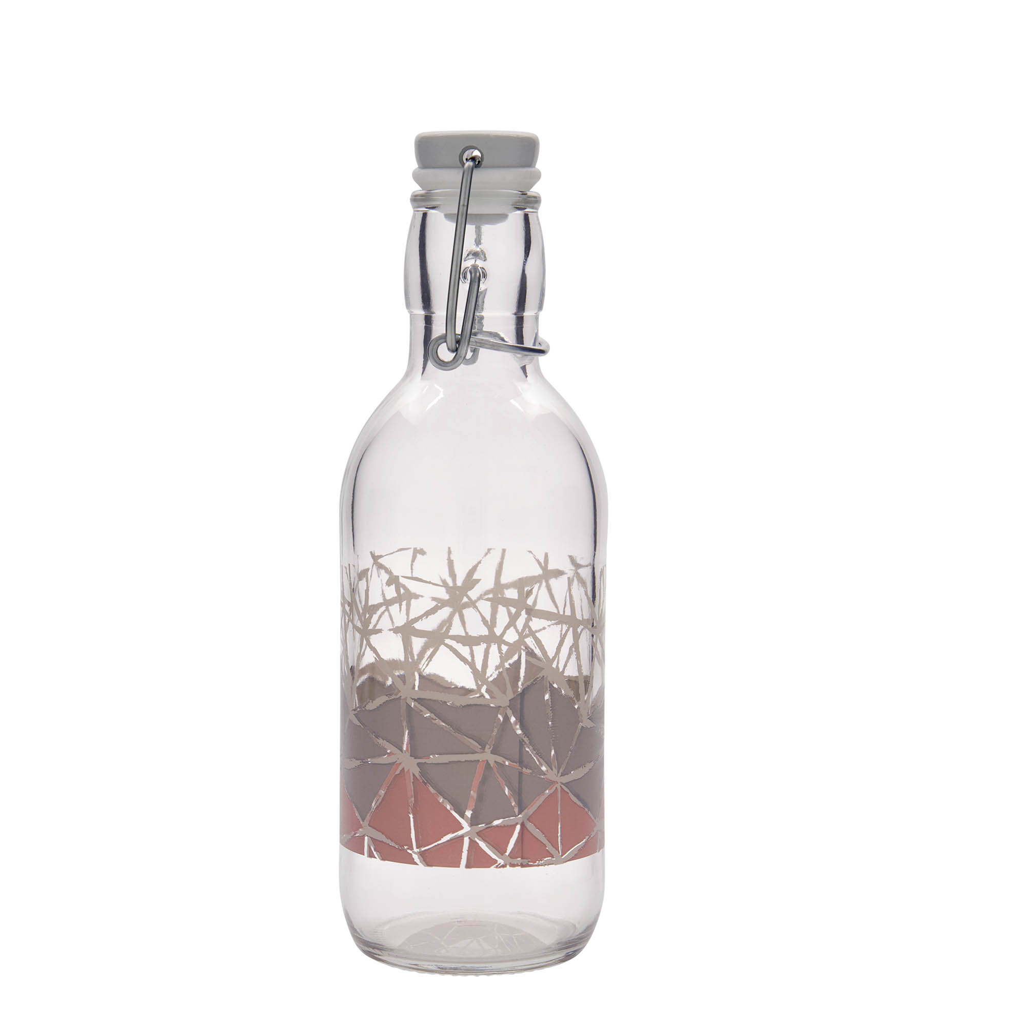 500 ml stiklinis butelis Emilia su spauda „Manolibera rosa“, anga: spaustukas su užraktu 500 ml stiklinis butelis Emilia su spauda „Manolibera rosa“, anga: spaustukas su užraktu
