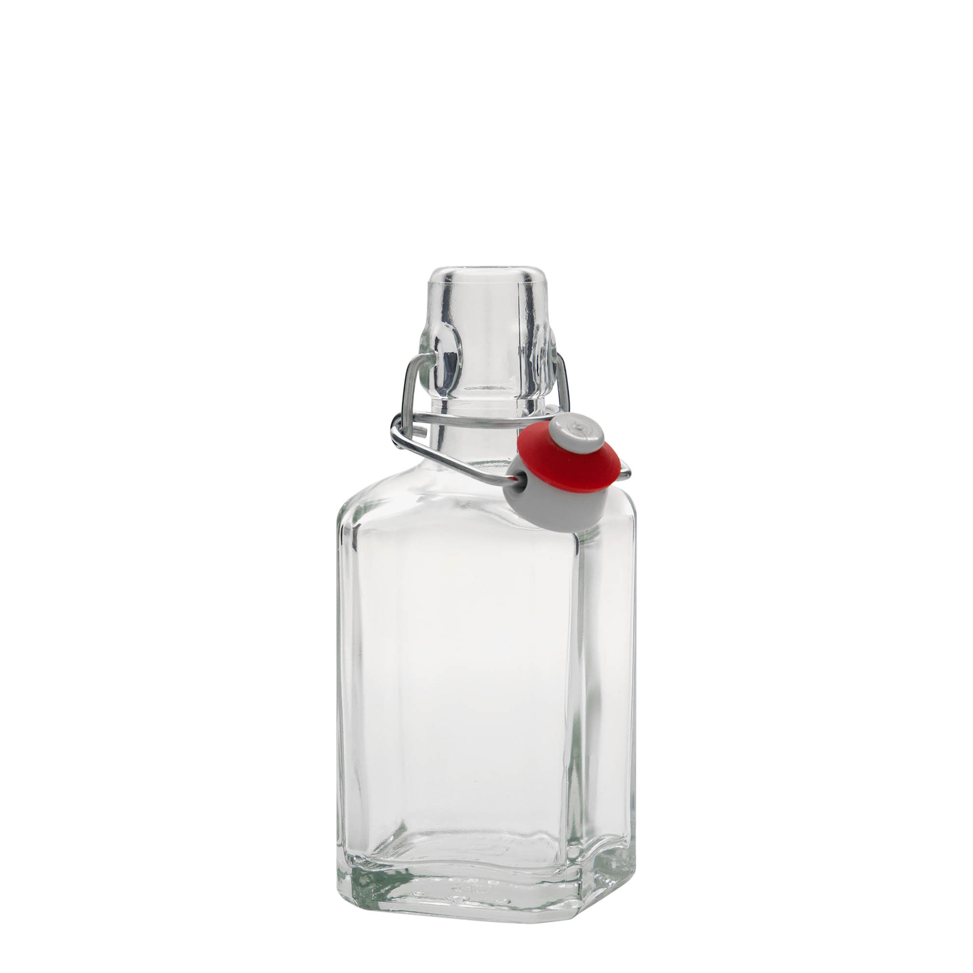 250 ml stiklinis butelis „Rialto“, kvadratinis, anga: užsegamas užraktas