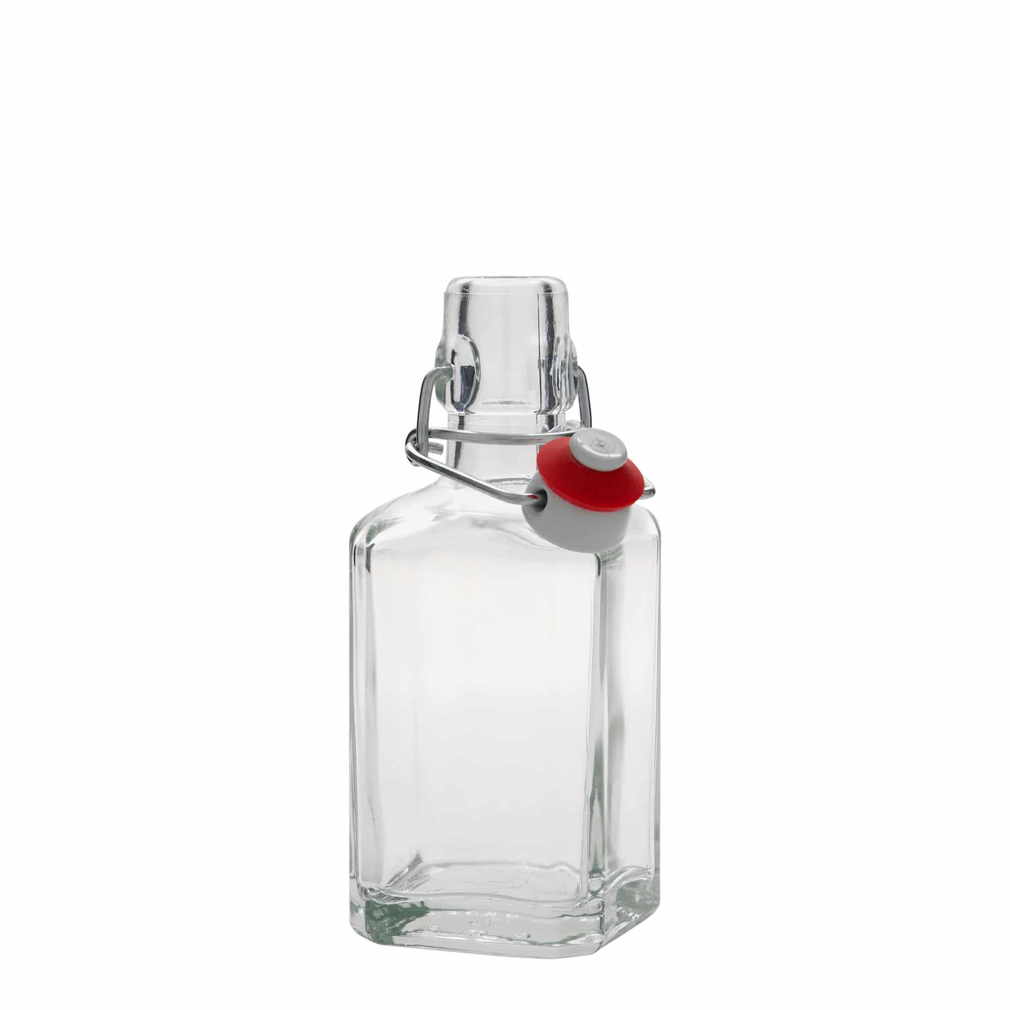 250 ml stiklinis butelis „Rialto“, kvadratinis, anga: užsegamas užraktas 250 ml stiklinis butelis „Rialto“, kvadratinis, anga: užsegamas užraktas