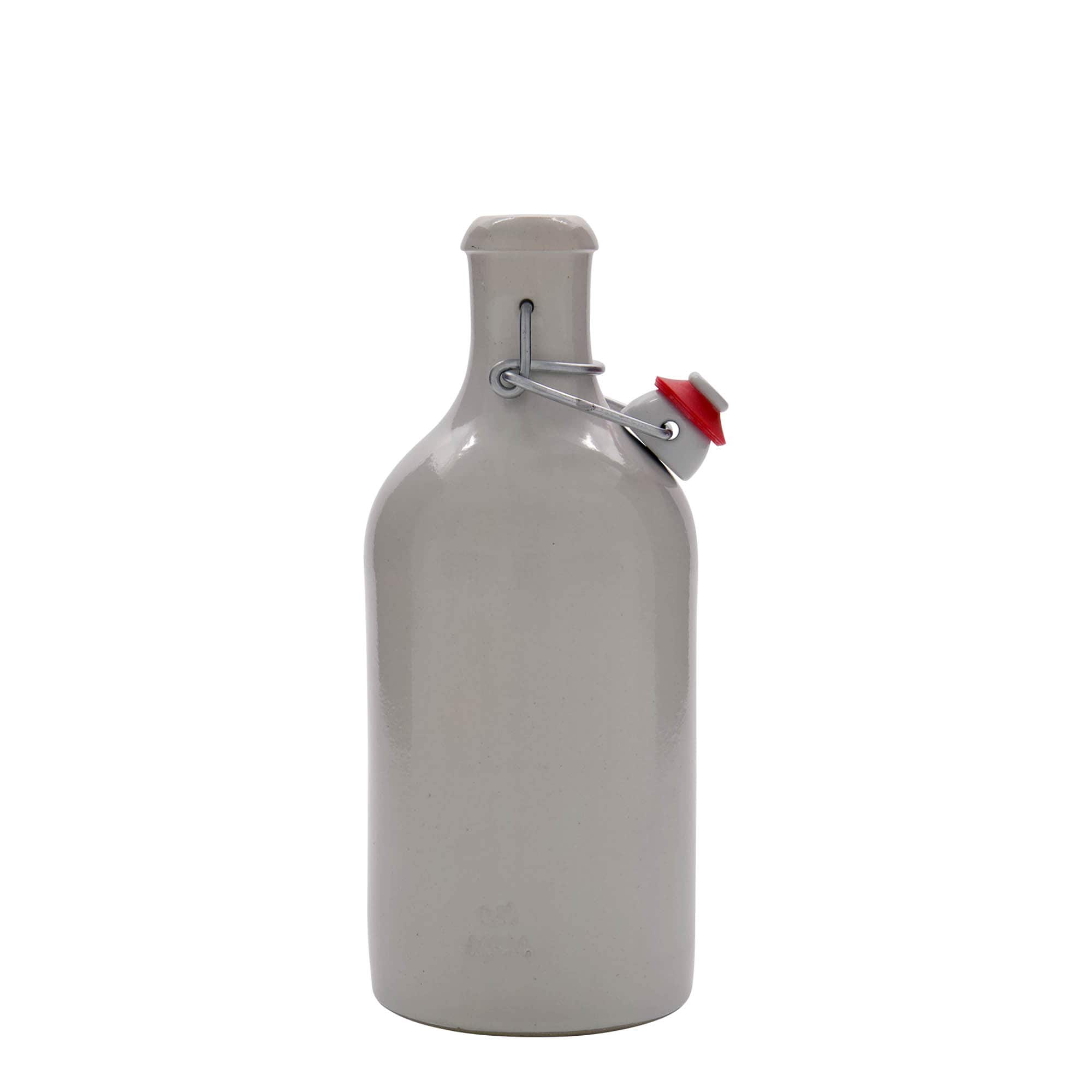 500 ml molinis ąsotis, keraminis, baltas, burna: spaustukas uždarymui