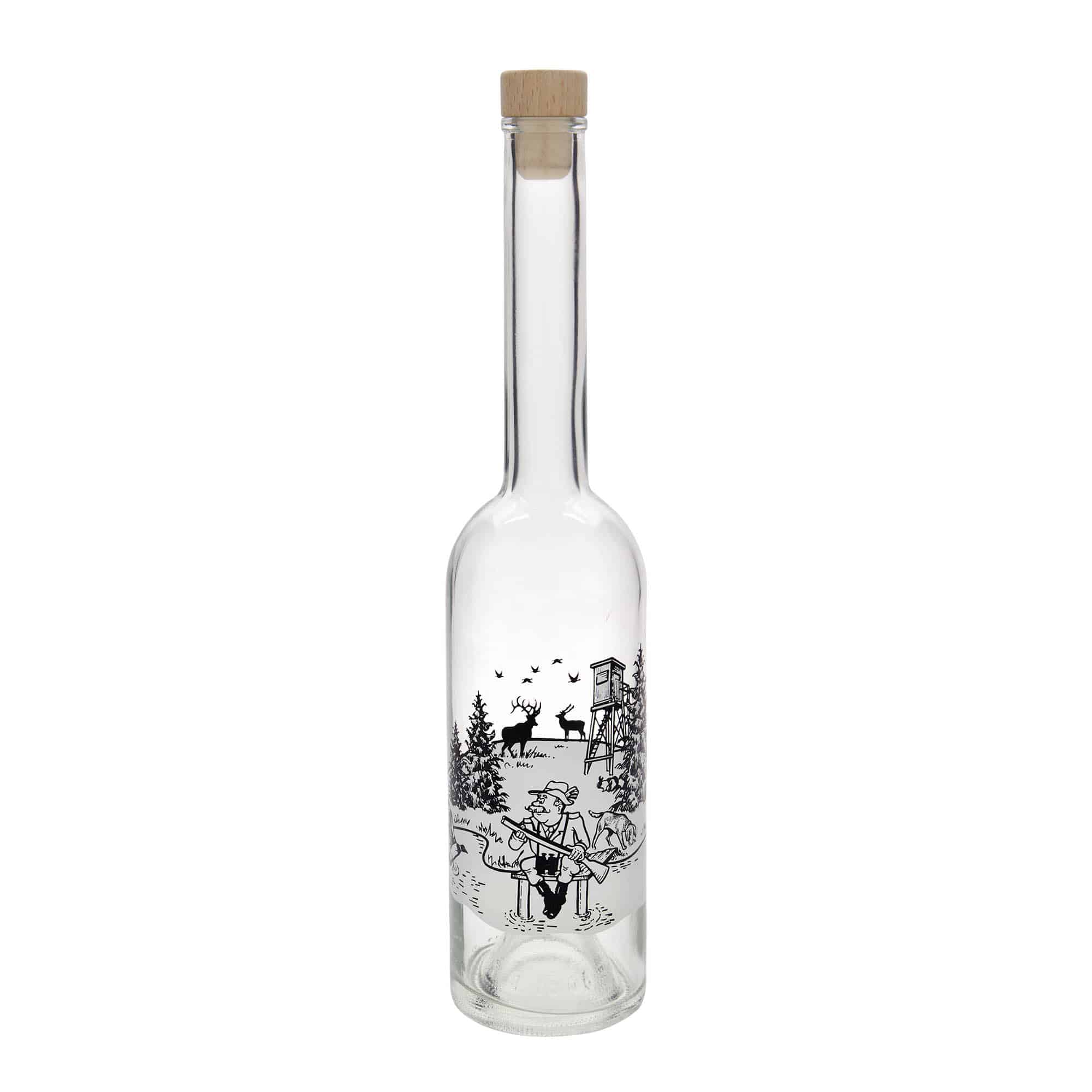 500 ml stiklinis butelis „Opera“, motyvas: medžiotojas, anga: kamštis 500 ml stiklinis butelis „Opera“, motyvas: medžiotojas, anga: kamštis