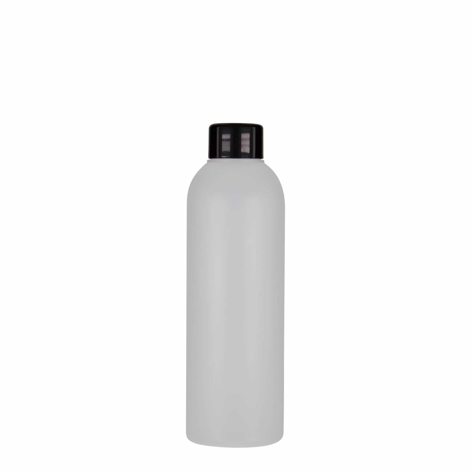 200 ml plastikinis buteliukas „Tuffy“, HDPE, natūralios spalvos, anga: 24/410