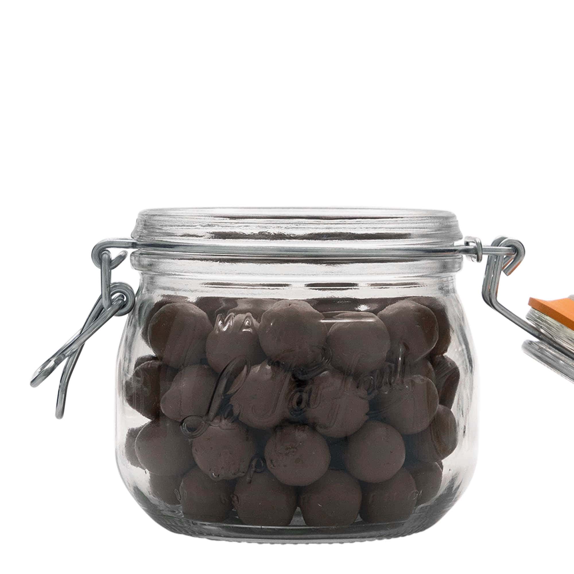 500 ml vielinio užsegimo stiklainis „Le Parfait Super Bocal“, anga: vielinio užsegimo dangtelis 500 ml vielinio užsegimo stiklainis „Le Parfait Super Bocal“, anga: vielinio užsegimo dangtelis