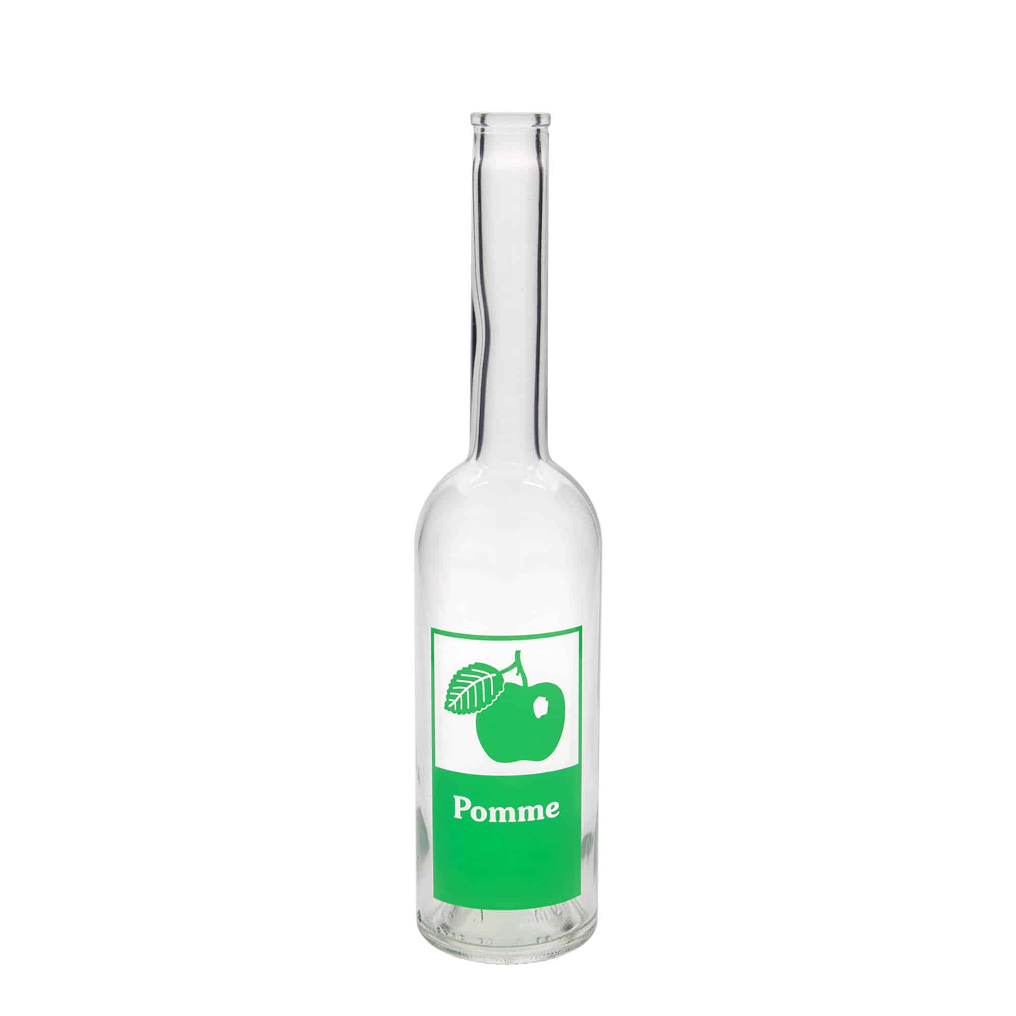 500 ml stiklinis butelis „Opera“, motyvas: obuolys, kamštis: kamštis