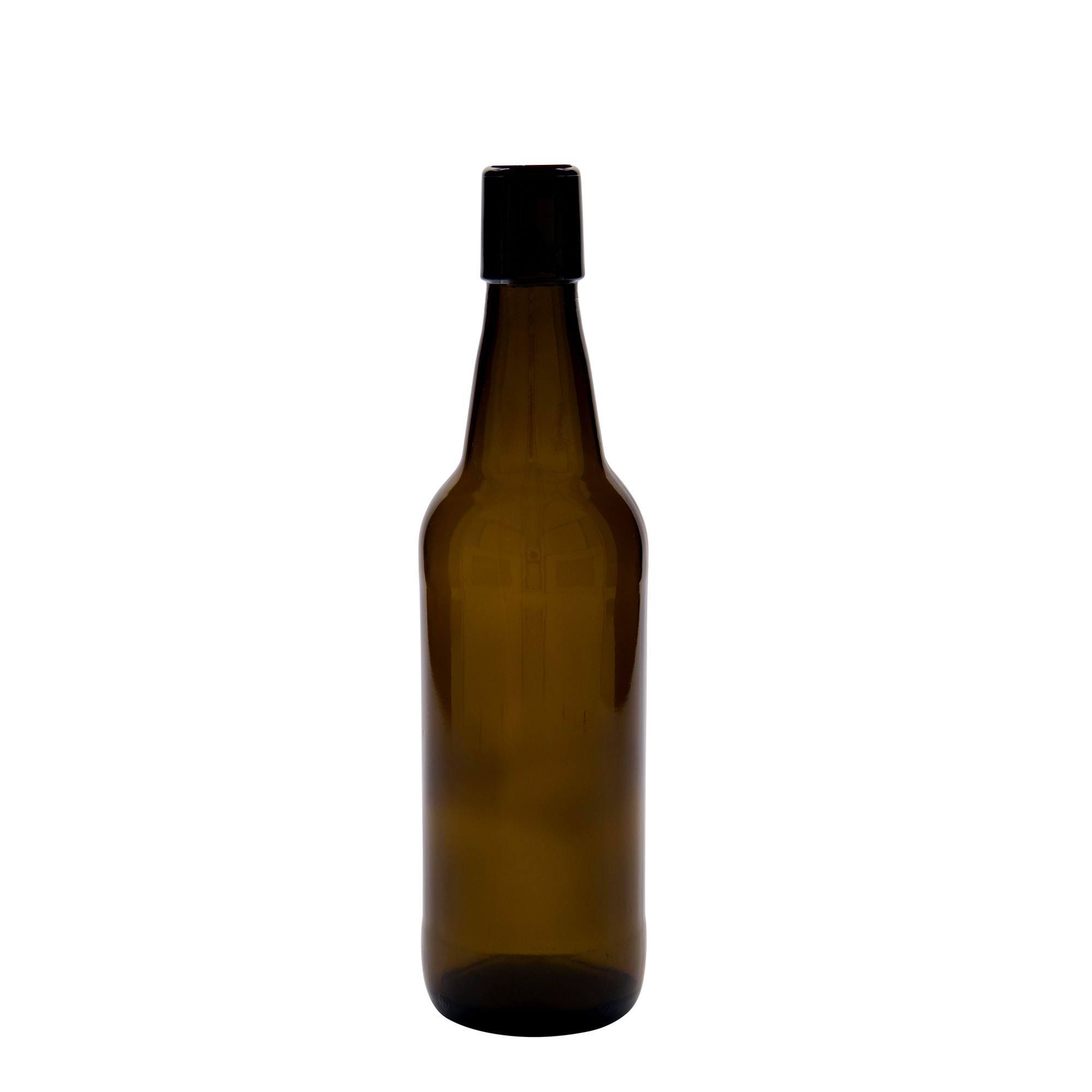 500 ml alaus butelis, stiklas, rudas, kamštis: užsegamas užraktas