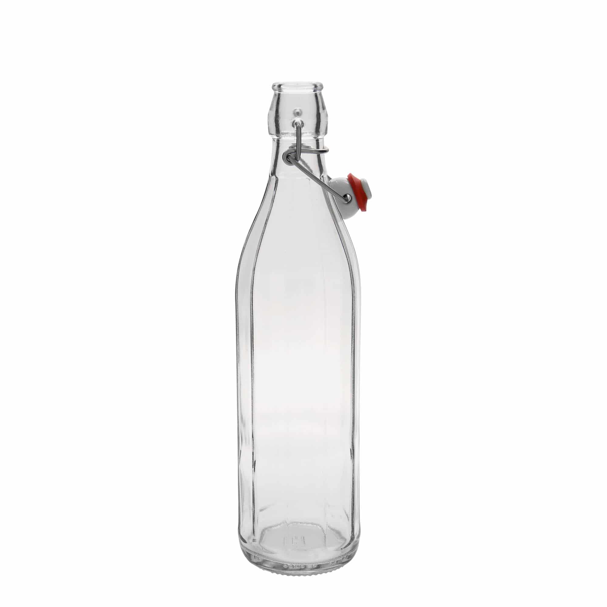 750 ml stiklinis butelis „Bravo“, dešimtkampis, anga: užsegamas užraktas