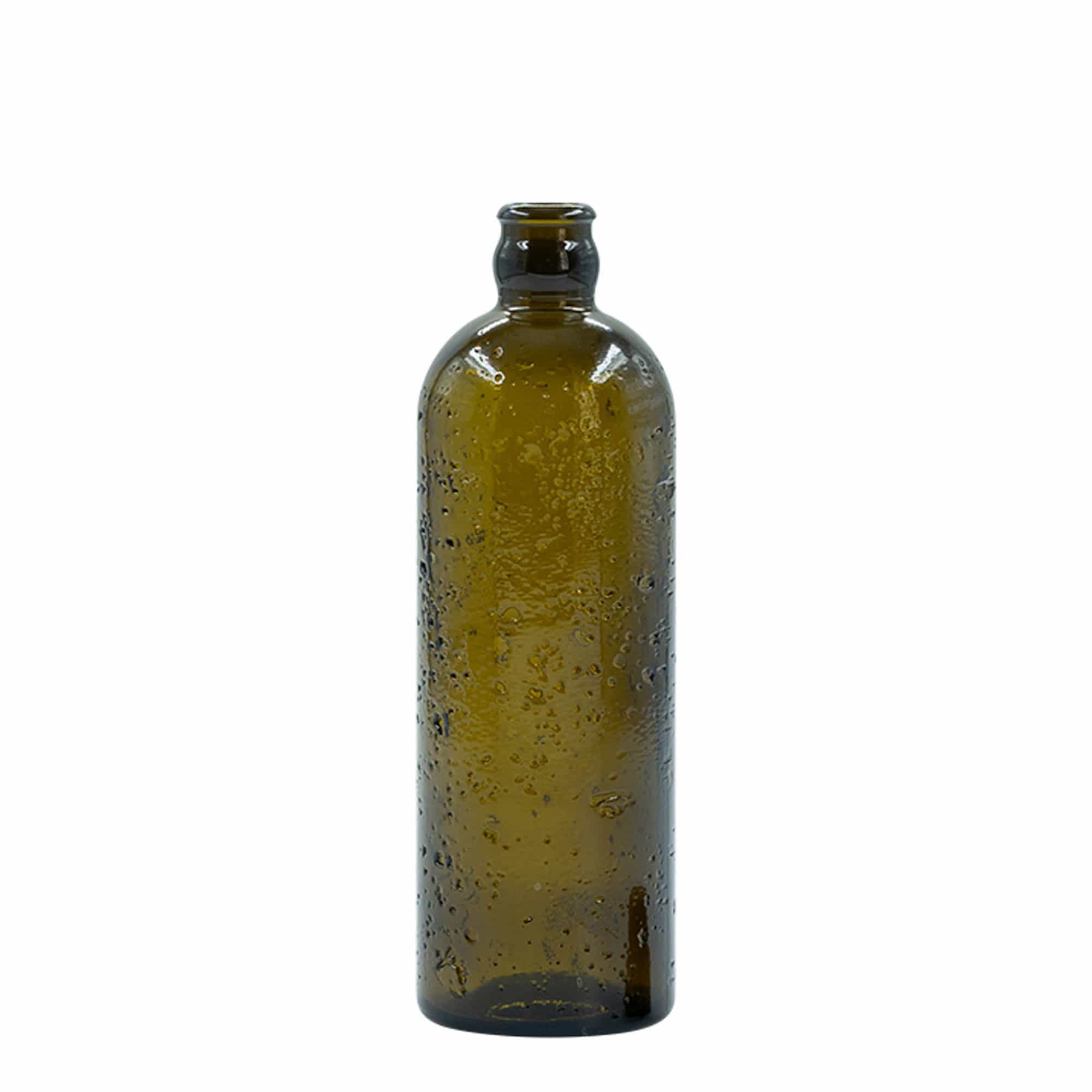 500 ml laukinės gamybos stiklinis butelis „Bobber Jr“, rudas, anga: kamštis