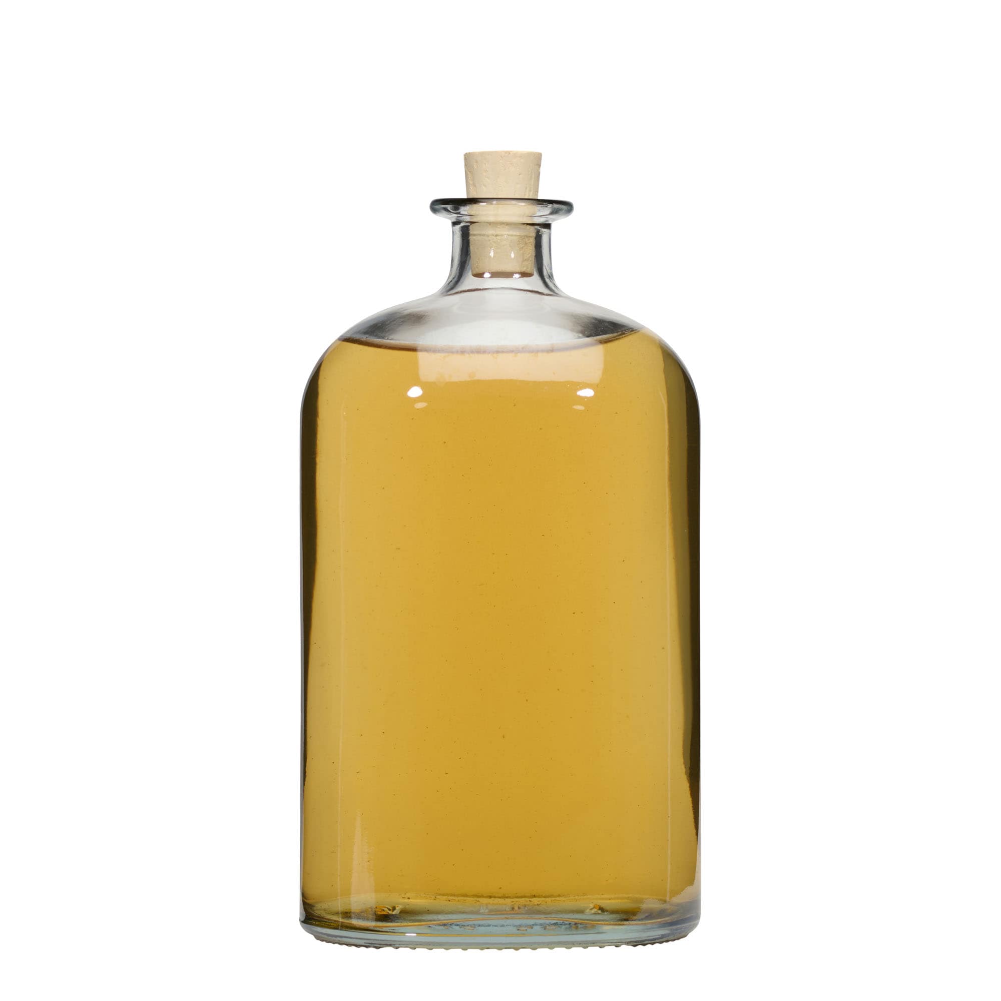 1.000 ml stiklinis butelis „Dundee“, ovalus, anga: kamštis