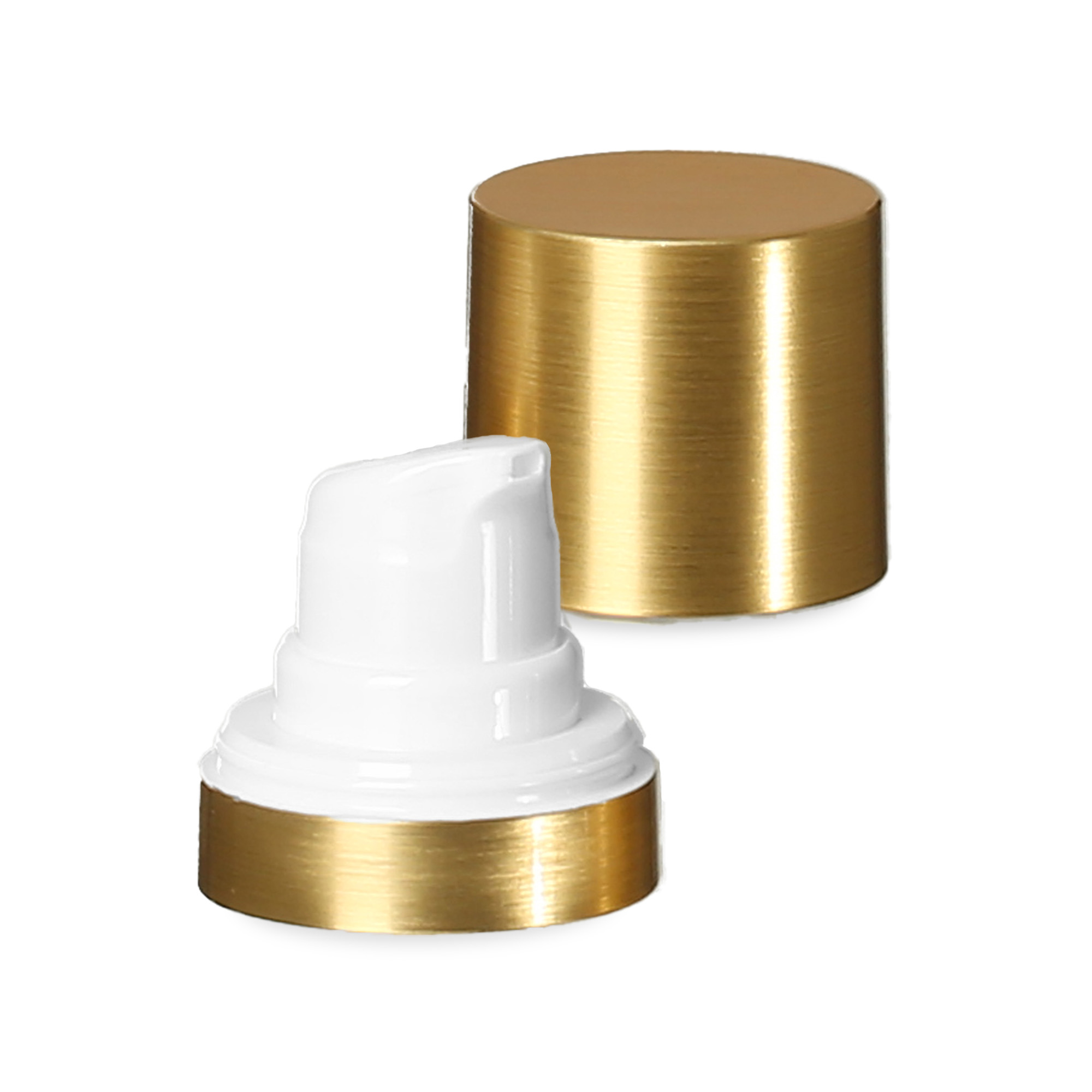 Airless galvutė Micro Goldrand + balta, blizgi užmaunama kepurėlė Airless galvutė Micro Goldrand + balta, blizgi užmaunama kepurėlė