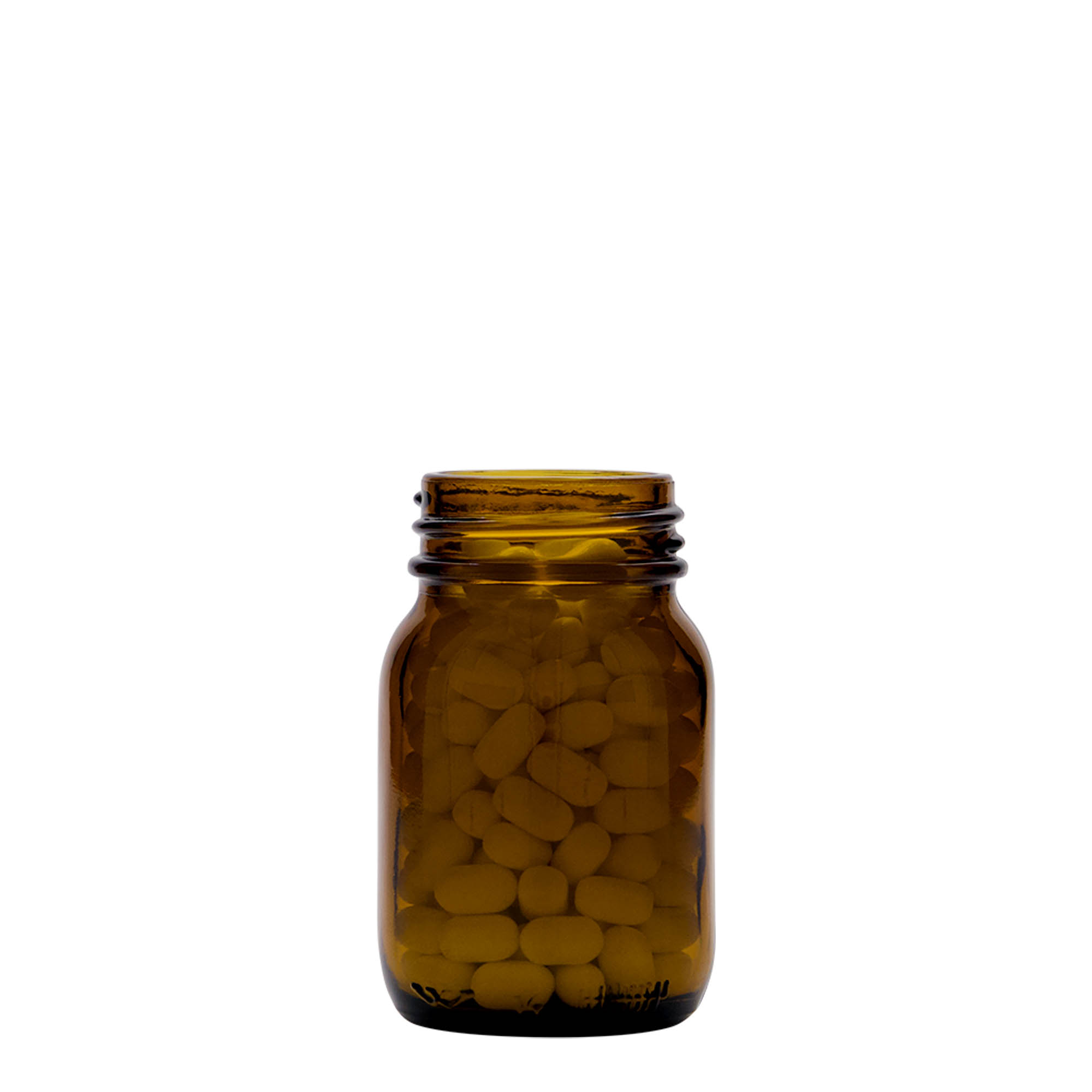 75 ml plačios burnos stiklainis, rudas, anga: DIN 40 75 ml plačios burnos stiklainis, rudas, anga: DIN 40