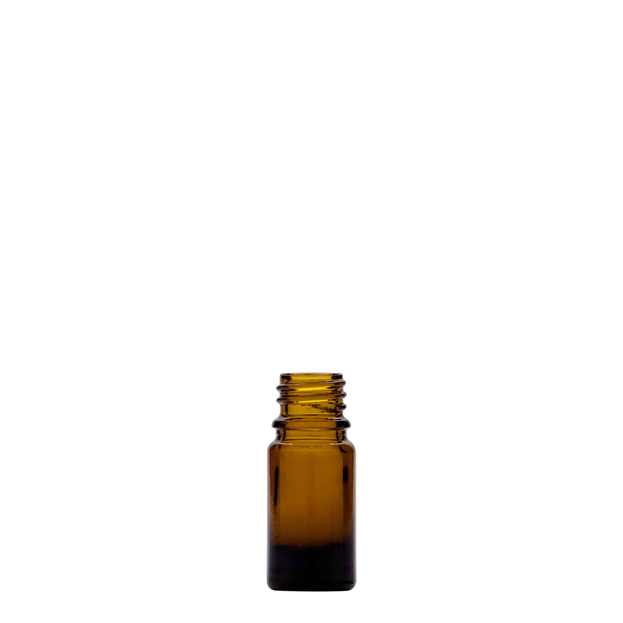5 ml medicininis buteliukas, stiklas, rudas, anga: DIN 18