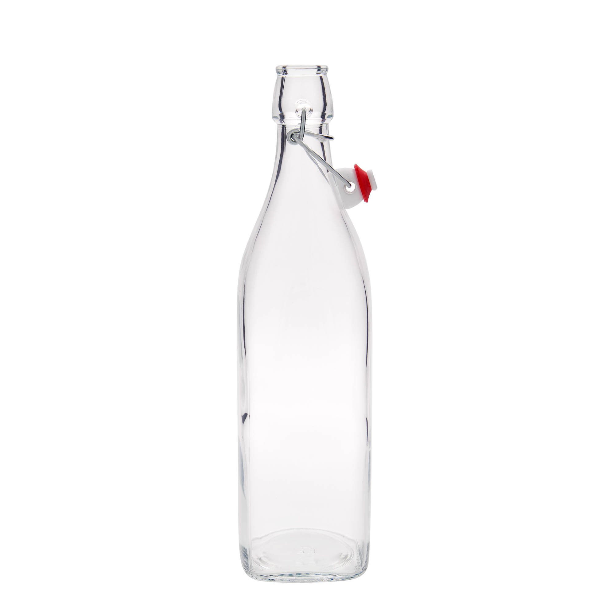 1.000 ml stiklinis butelis „Swing“, kvadratinis, anga: su užsegimu 1.000 ml stiklinis butelis „Swing“, kvadratinis, anga: su užsegimu
