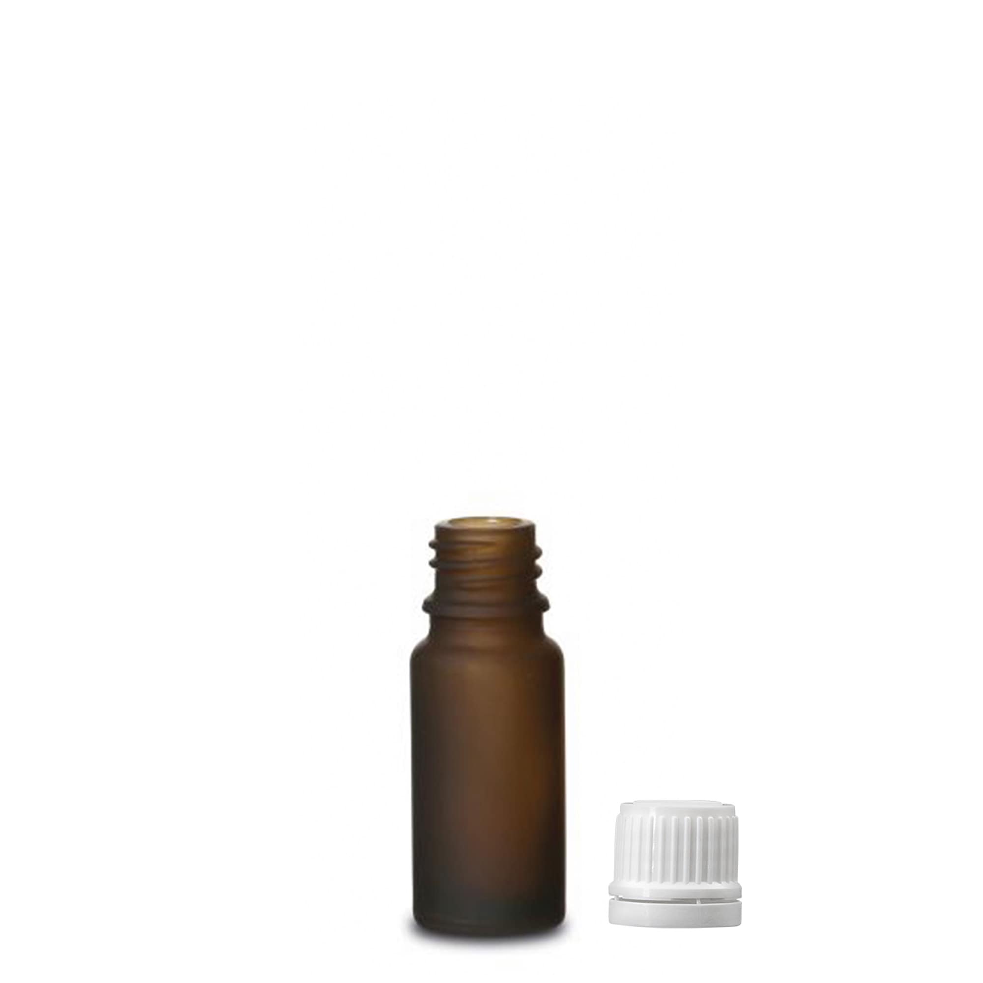 10 ml medicininis buteliukas, stiklas, rudas matinis, anga: DIN 18