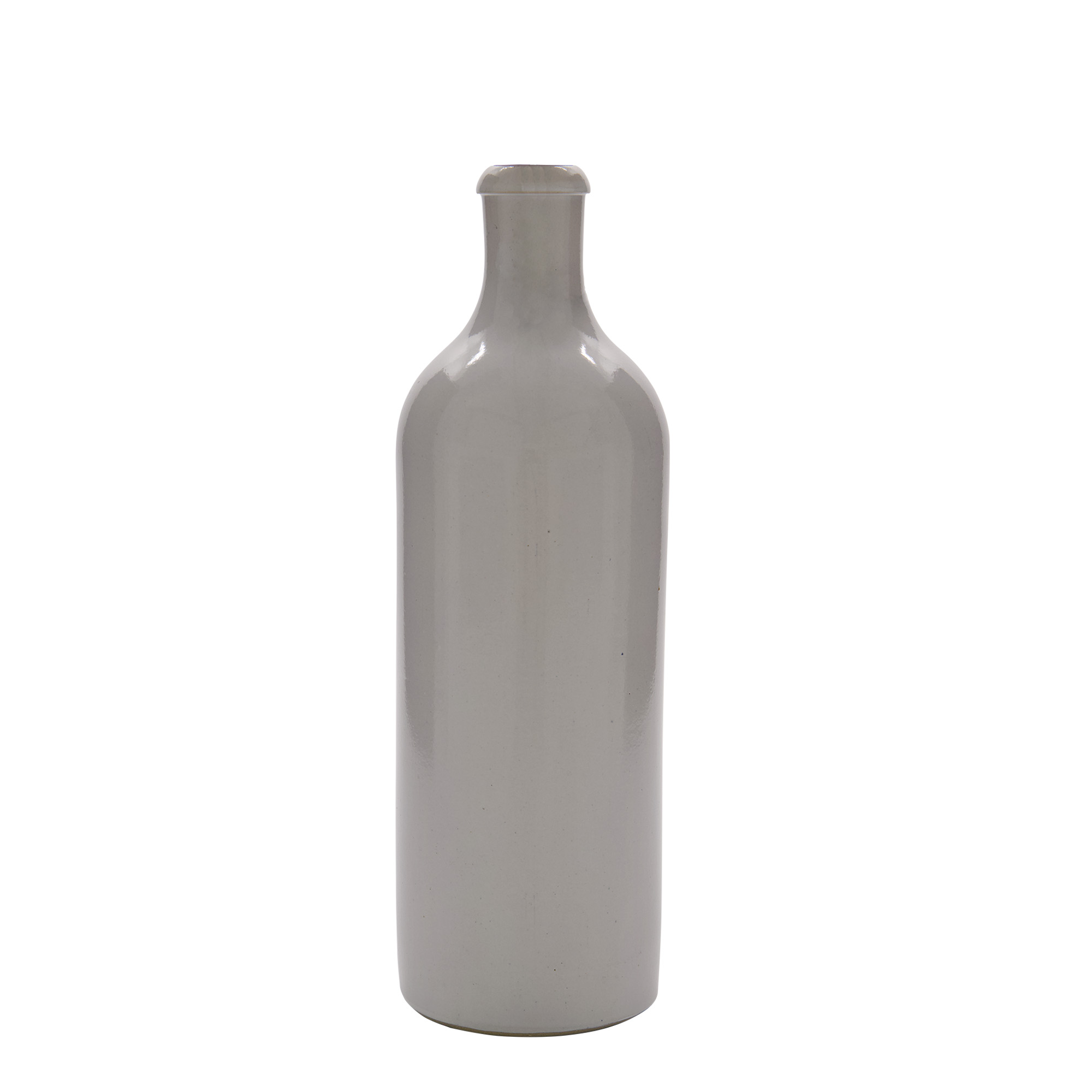 750 ml molinis ąsotis, keraminis, baltas, burna: spaustukas uždarymui