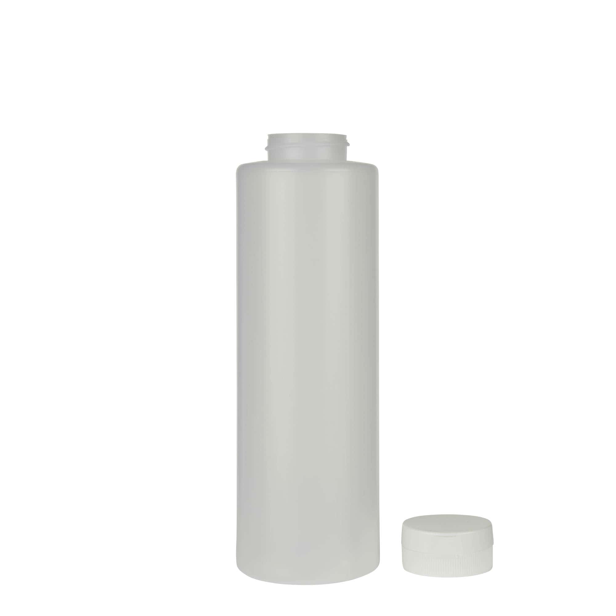 500 ml padažo buteliukas, LDPE plastikas, natūralios spalvos, burnos dydis: 38/400