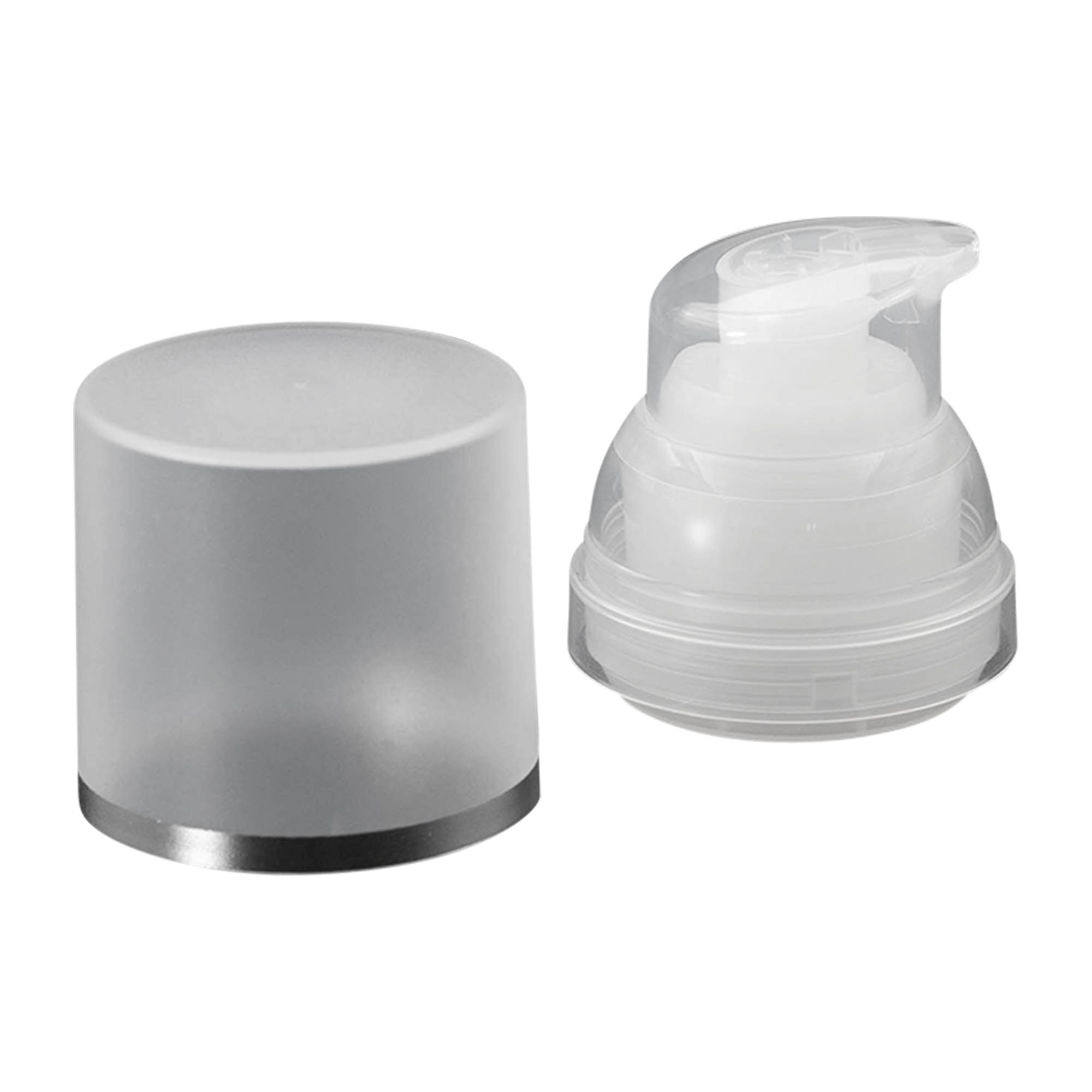 Beoriu dozatoriumi skirtas pompos galvutė „Mezzo“, pagaminta iš natūralaus PP plastiko Beoriu dozatoriumi skirtas pompos galvutė „Mezzo“, pagaminta iš natūralaus PP plastiko