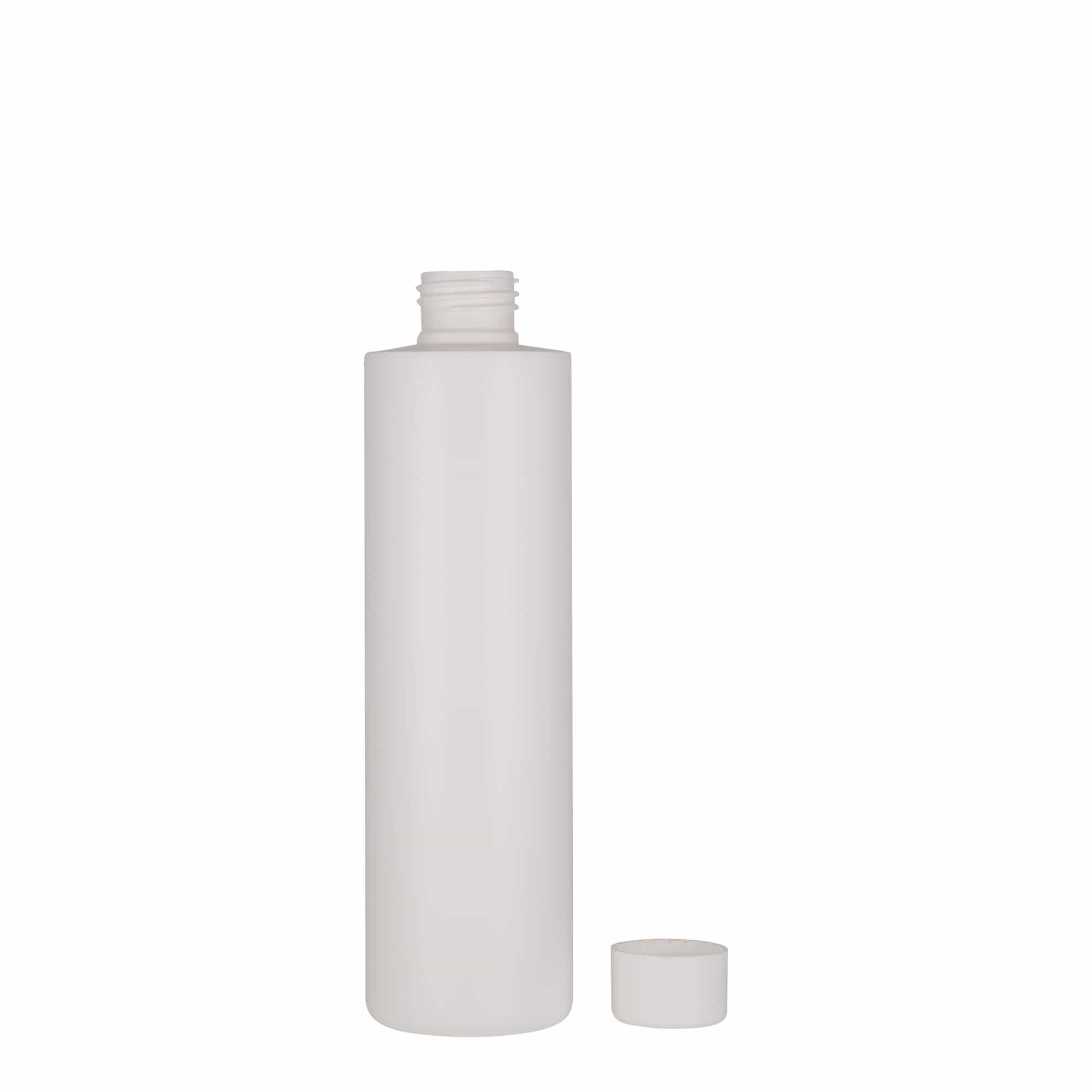 250 ml plastikinis buteliukas „Pipe“, HDPE, baltas, anga: 24/410