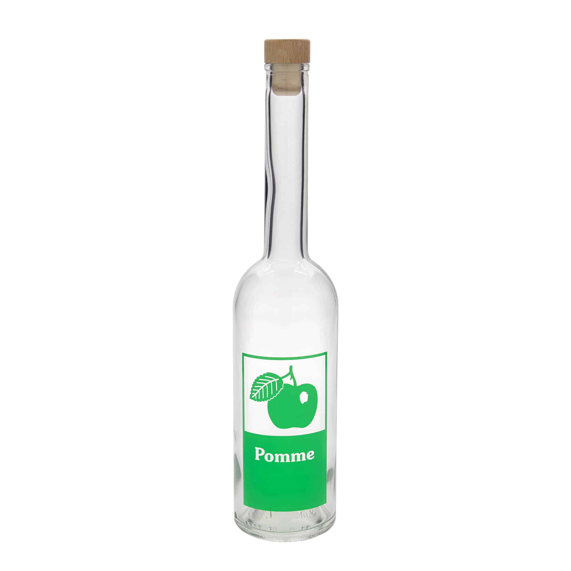 500 ml stiklinis butelis „Opera“, motyvas: obuolys, kamštis: kamštis 500 ml stiklinis butelis „Opera“, motyvas: obuolys, kamštis: kamštis