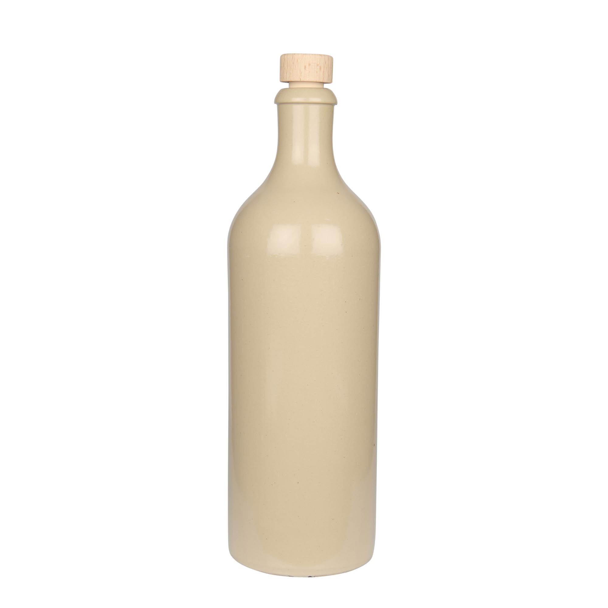 750 ml molinis ąsotis, keraminis, smėlio spalvos, burna: kamštis
