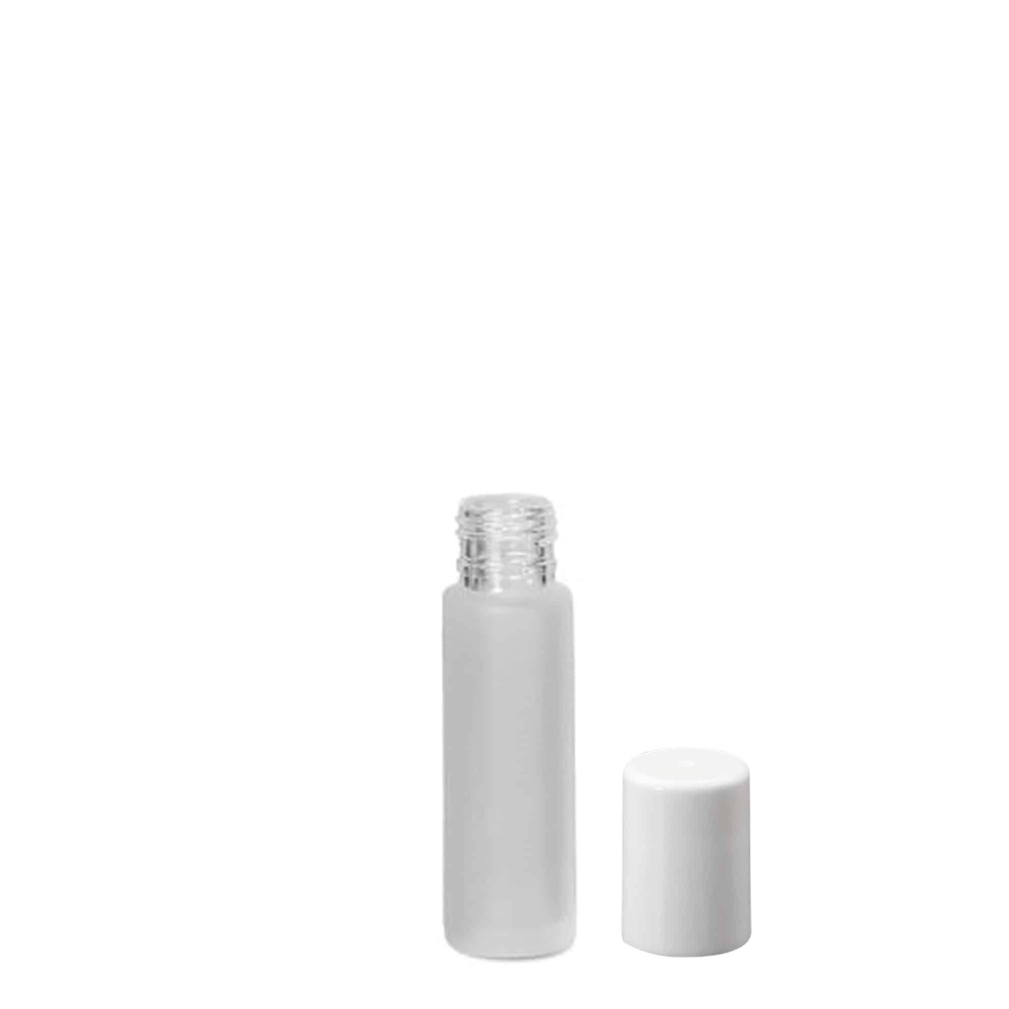 10 ml rutulinis buteliukas, stiklas, matinė, anga: sraigtinis kamštis