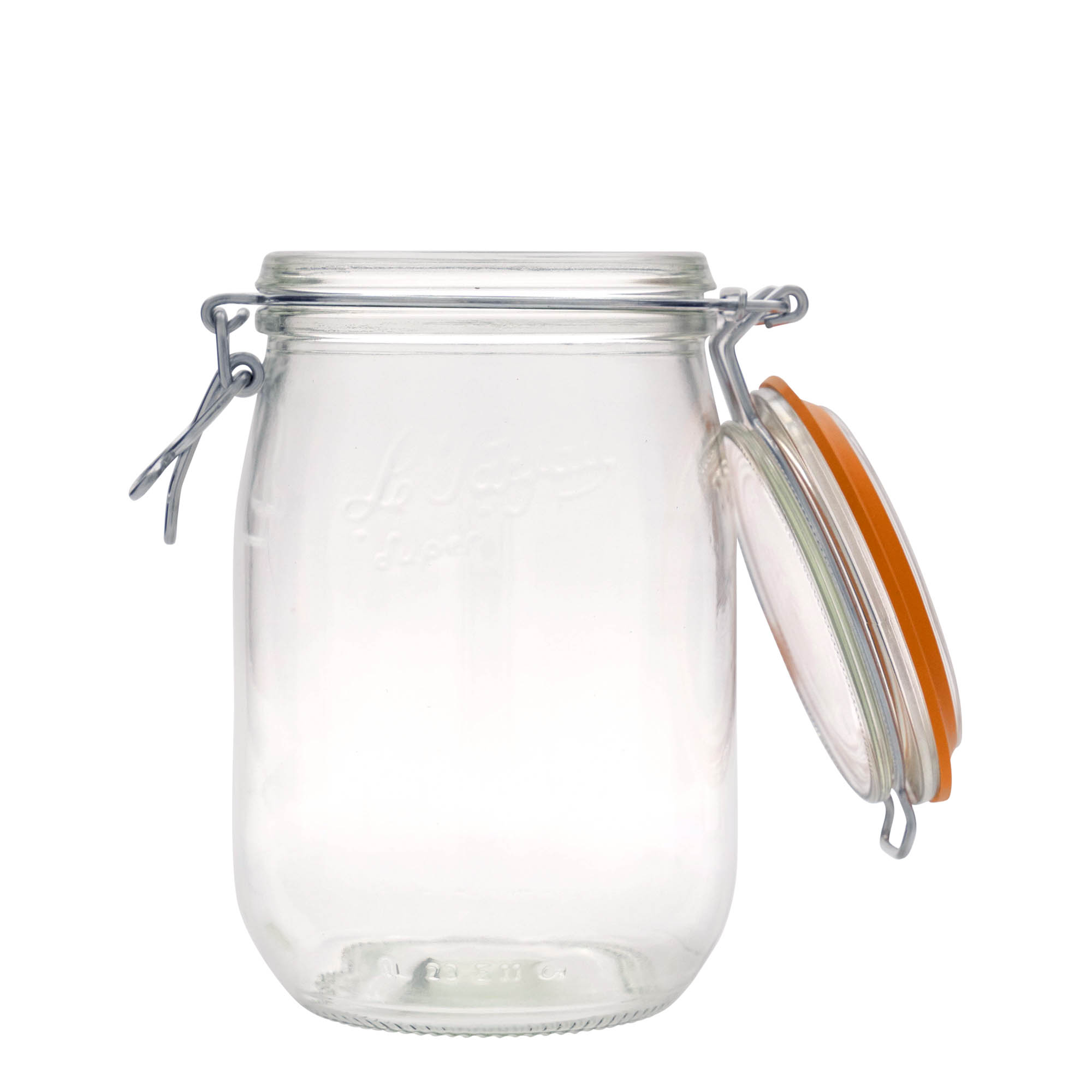 1.000 ml vielos užsegimo stiklainis „Le Parfait Super Bocal“, anga: vielos užsegimas 1.000 ml vielos užsegimo stiklainis „Le Parfait Super Bocal“, anga: vielos užsegimas